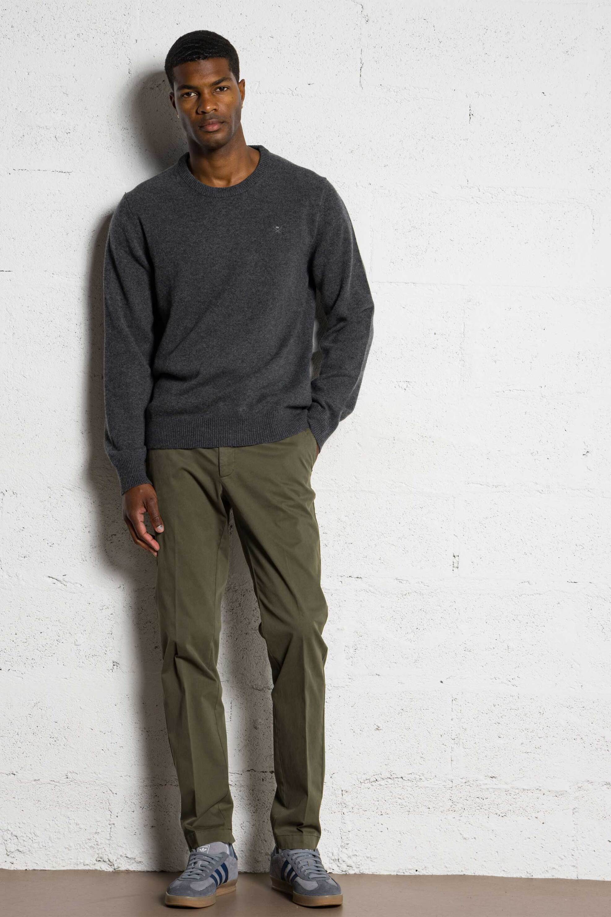 Hackett ανδρικό παντελόνι chino μονόχρωμο Slim Fit - HM2100007R Χακί