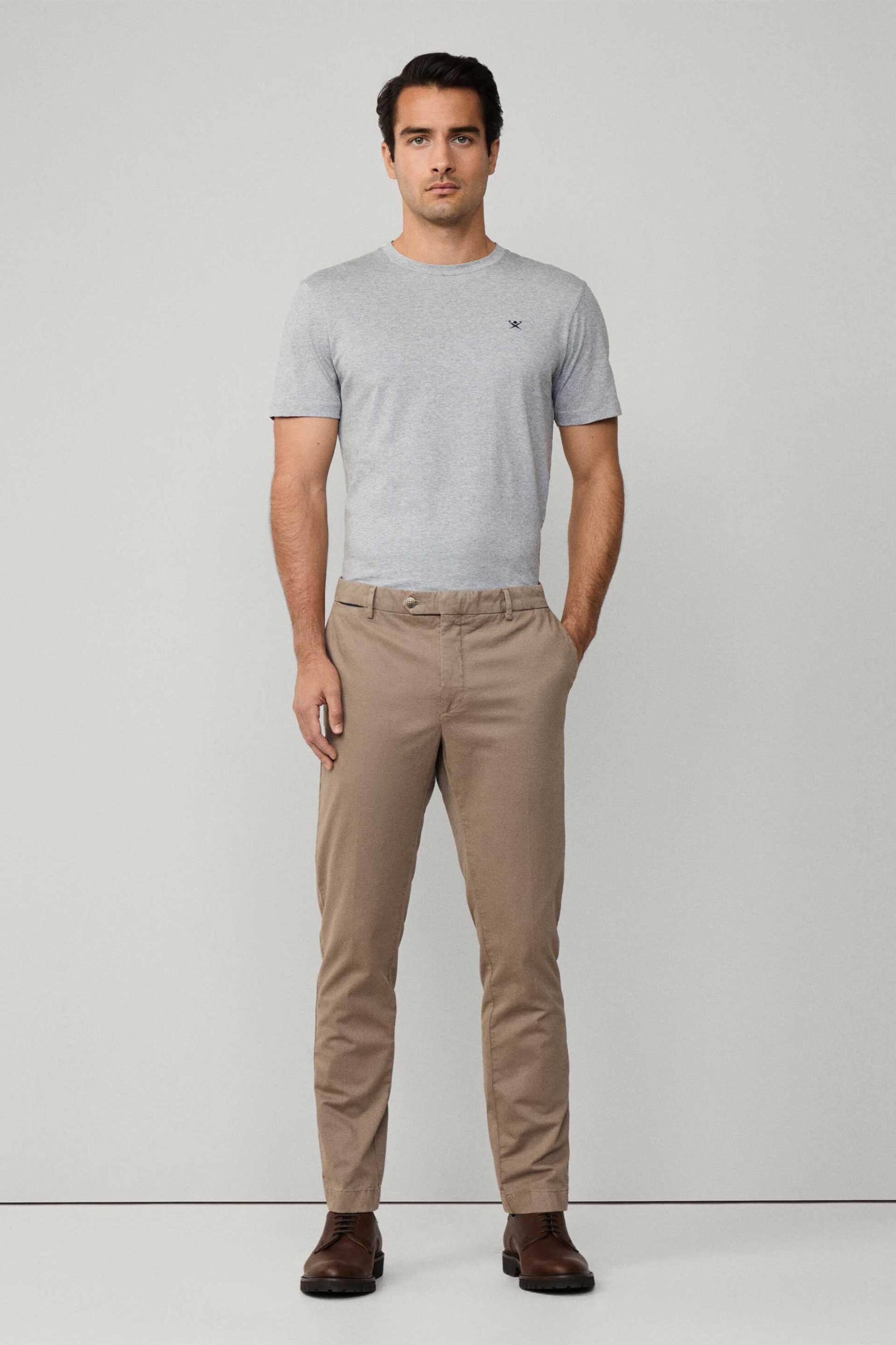 Hackett ανδρικό παντελόνι chino μονόχρωμο Slim Fit - HM212719R Μπεζ