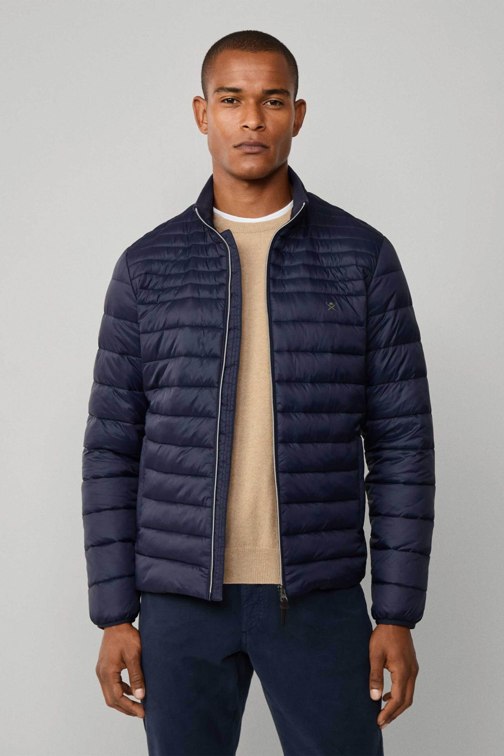 Hackett ανδρικό μπουφάν μονόχρωμο με καπιτονέ σχέδιο - HM4000045 Μπλε Σκούρο