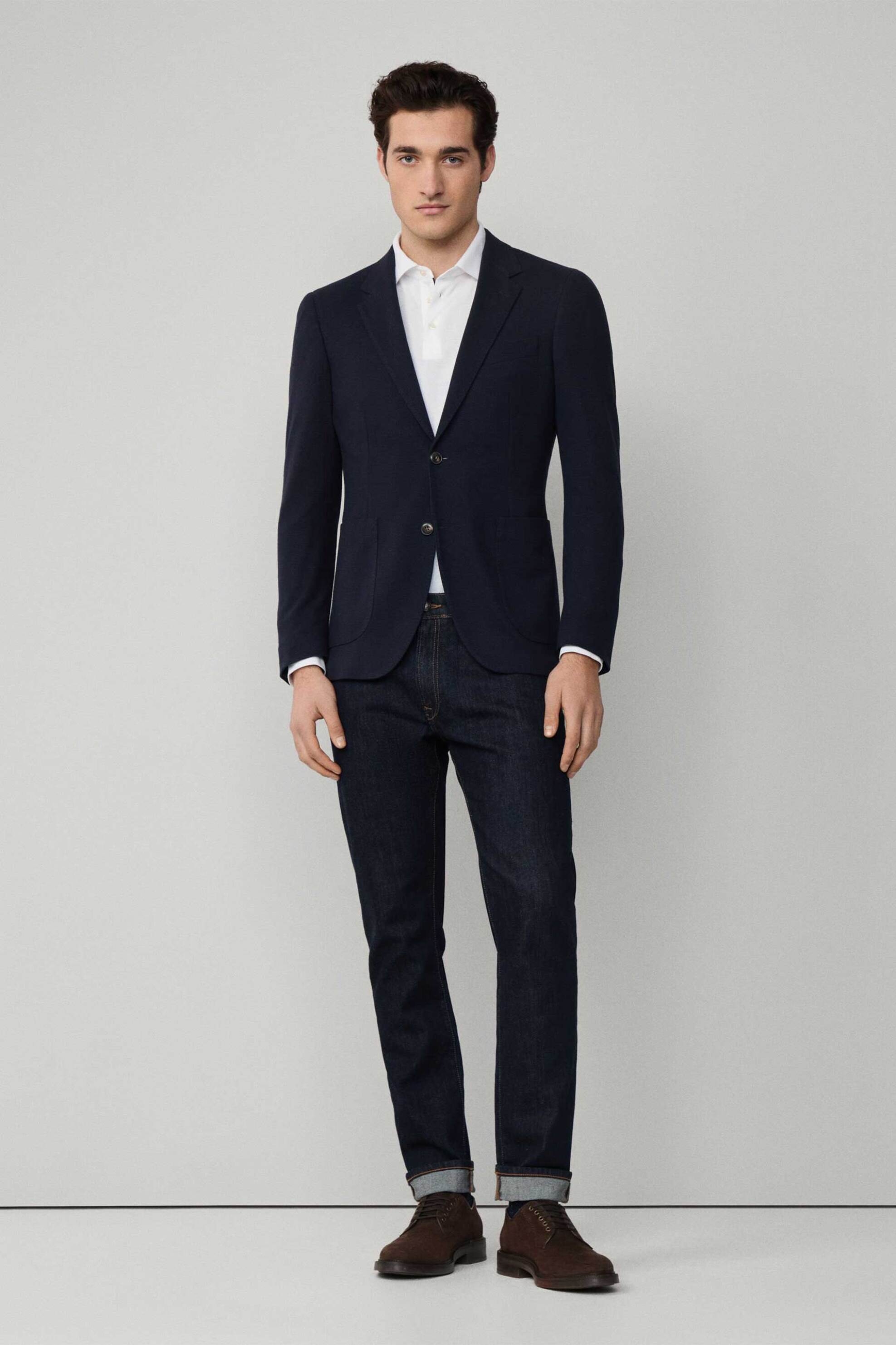 Hackett ανδρικό σακάκι πικέ μονόχρωμο - HM4400068R Μπλε Σκούρο φωτογραφία