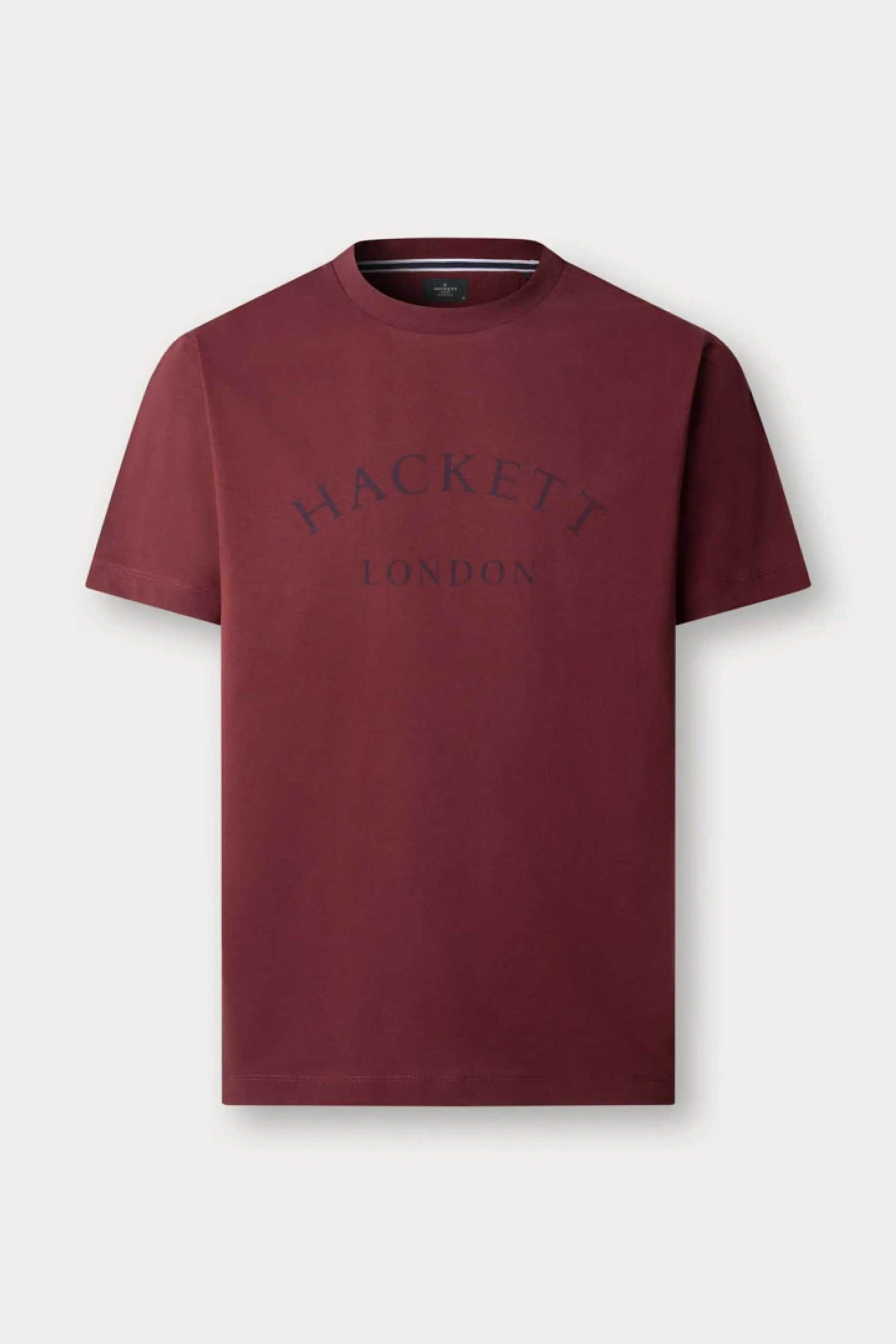 Hackett ανδρικό T-shirt με logo print Classic Fit - HM5000019 Μπορντό