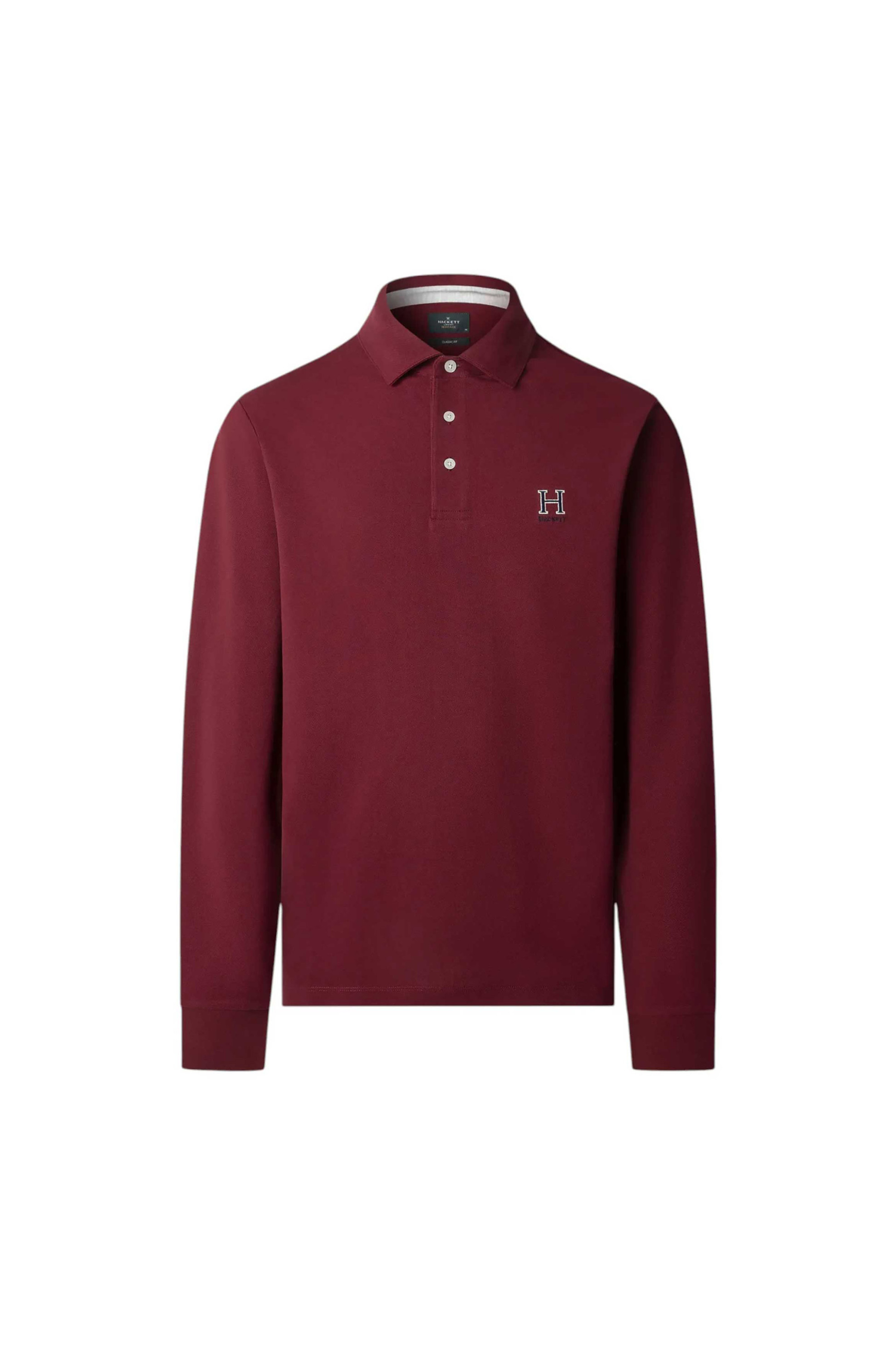 Hackett ανδρική μπλούζα πόλο με κεντημένο λογότυπο - HM5500005 Μπορντό
