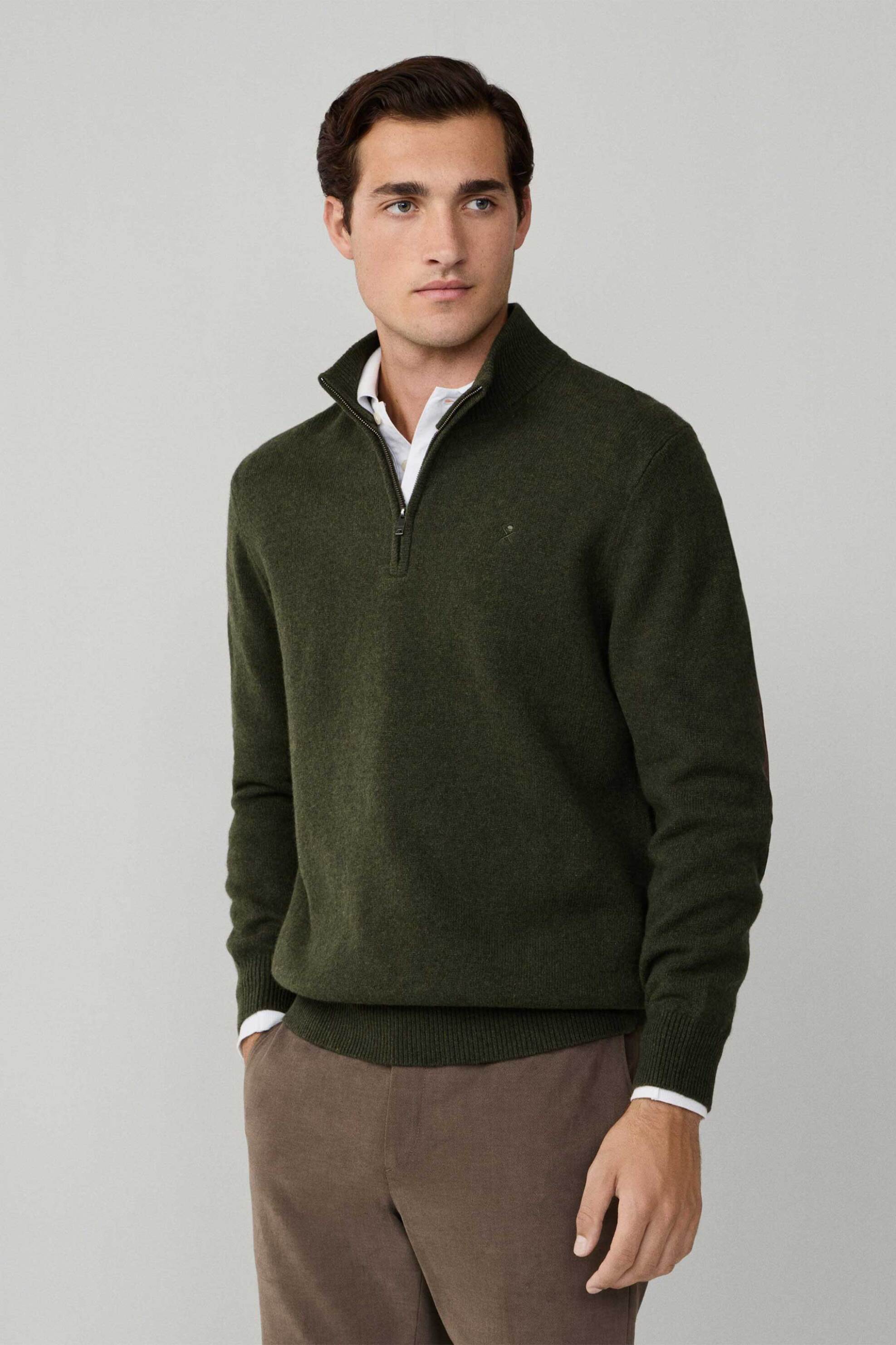 Hackett ανδρικό μάλλινο πουλόβερ Regular Fit - HM7000078 Χακί