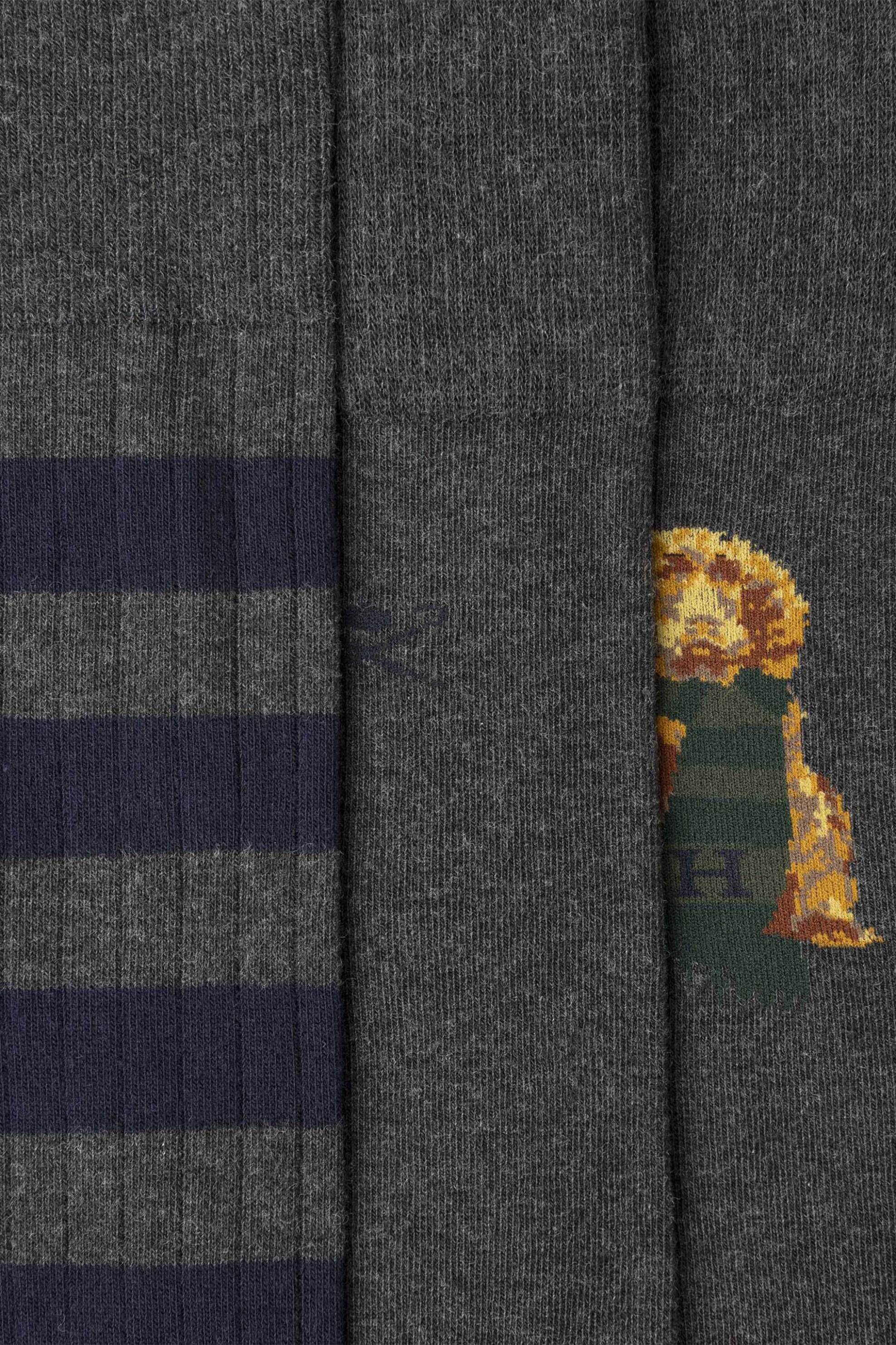 Hackett σετ ανδρικές μακριές κάλτσες σε διάφορα σχέδια (3 ζευγάρια) - HMU300028 Γκρι φωτογραφία