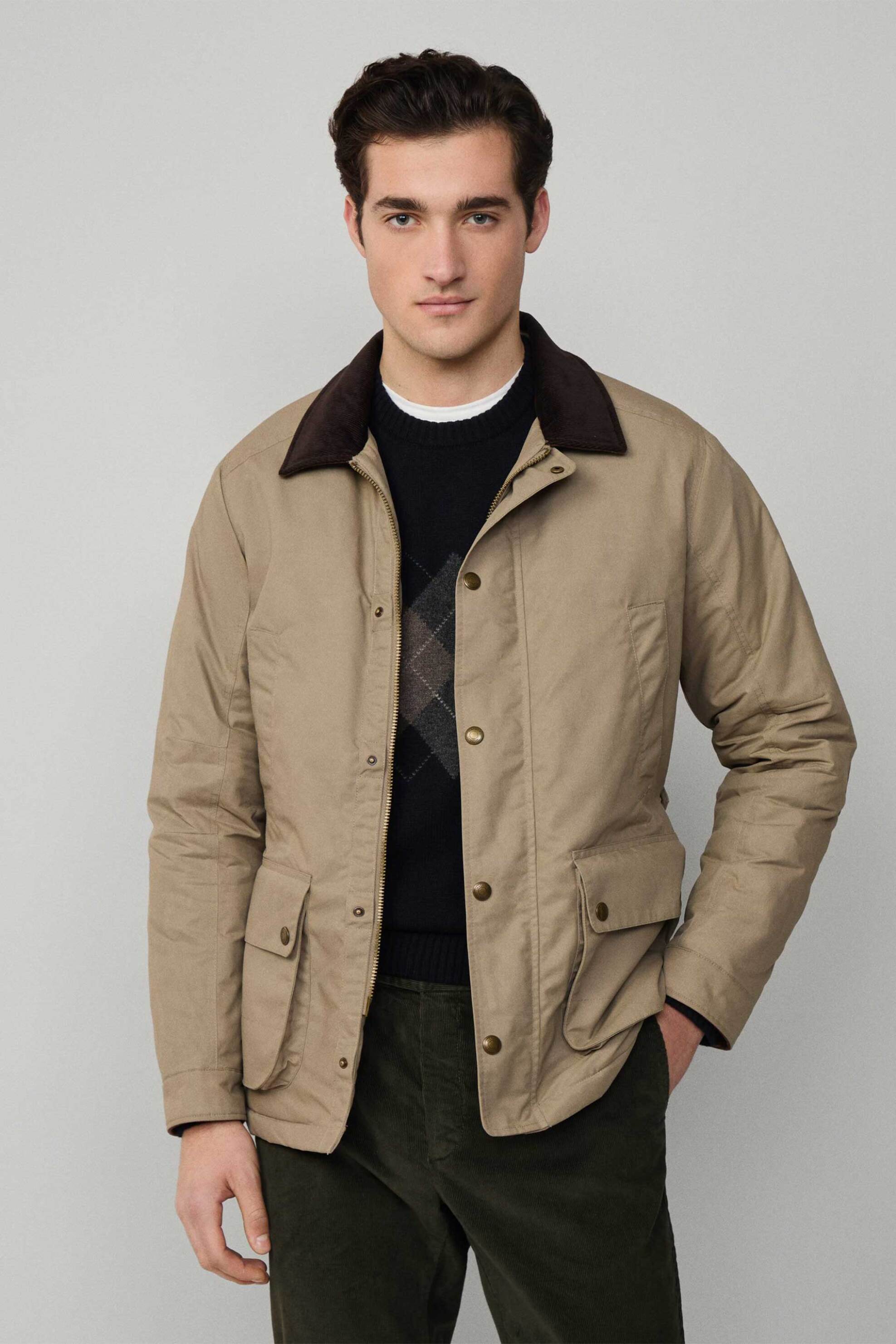 Hackett ανδρικό μπουφάν με τσέπες "Velospeed" - HM4000053 Μπεζ