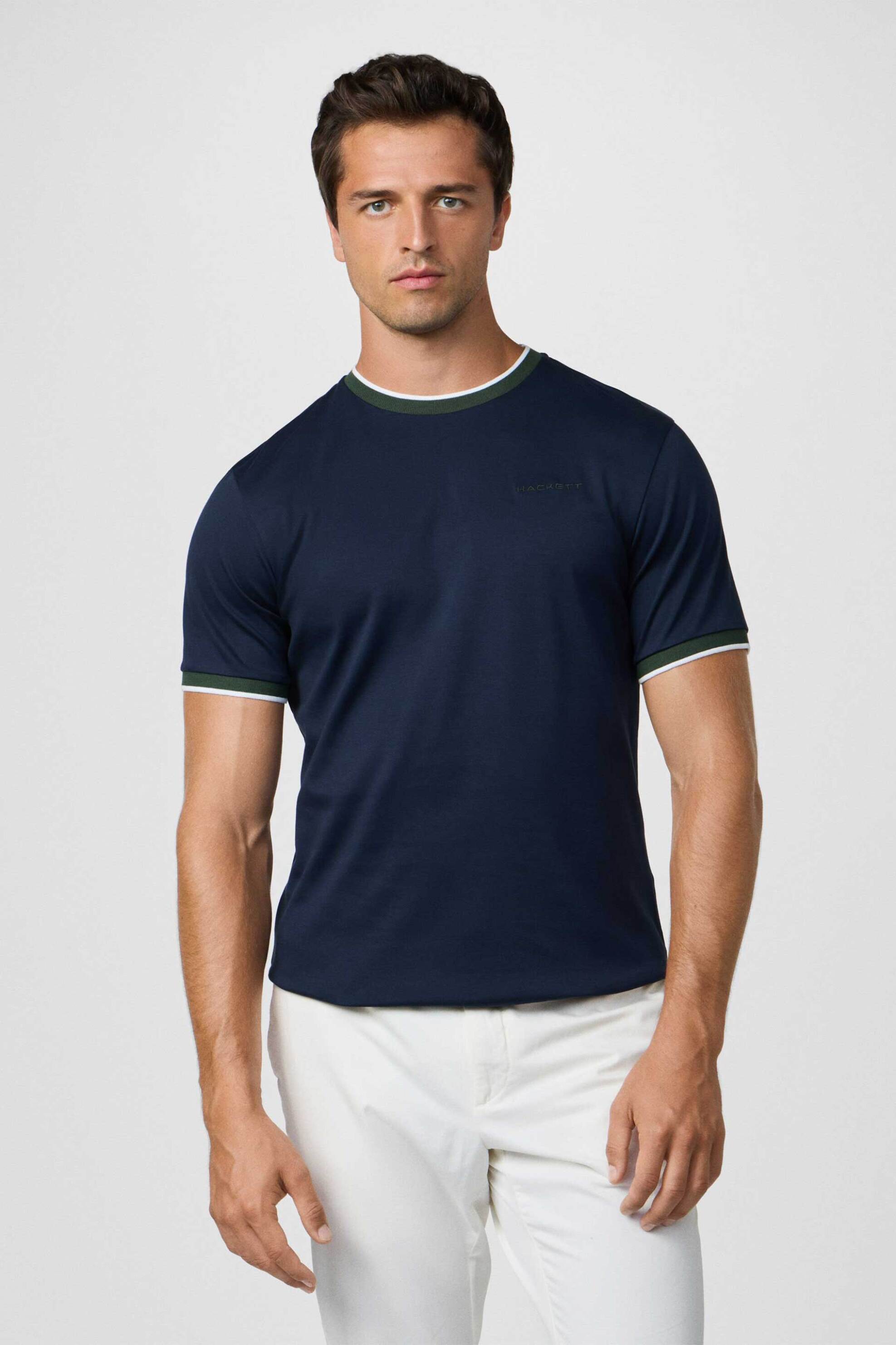 Hackett ανδρικό T-shirt με λογότυπο Classic Fit - HM5000036 Μπλε Σκούρο