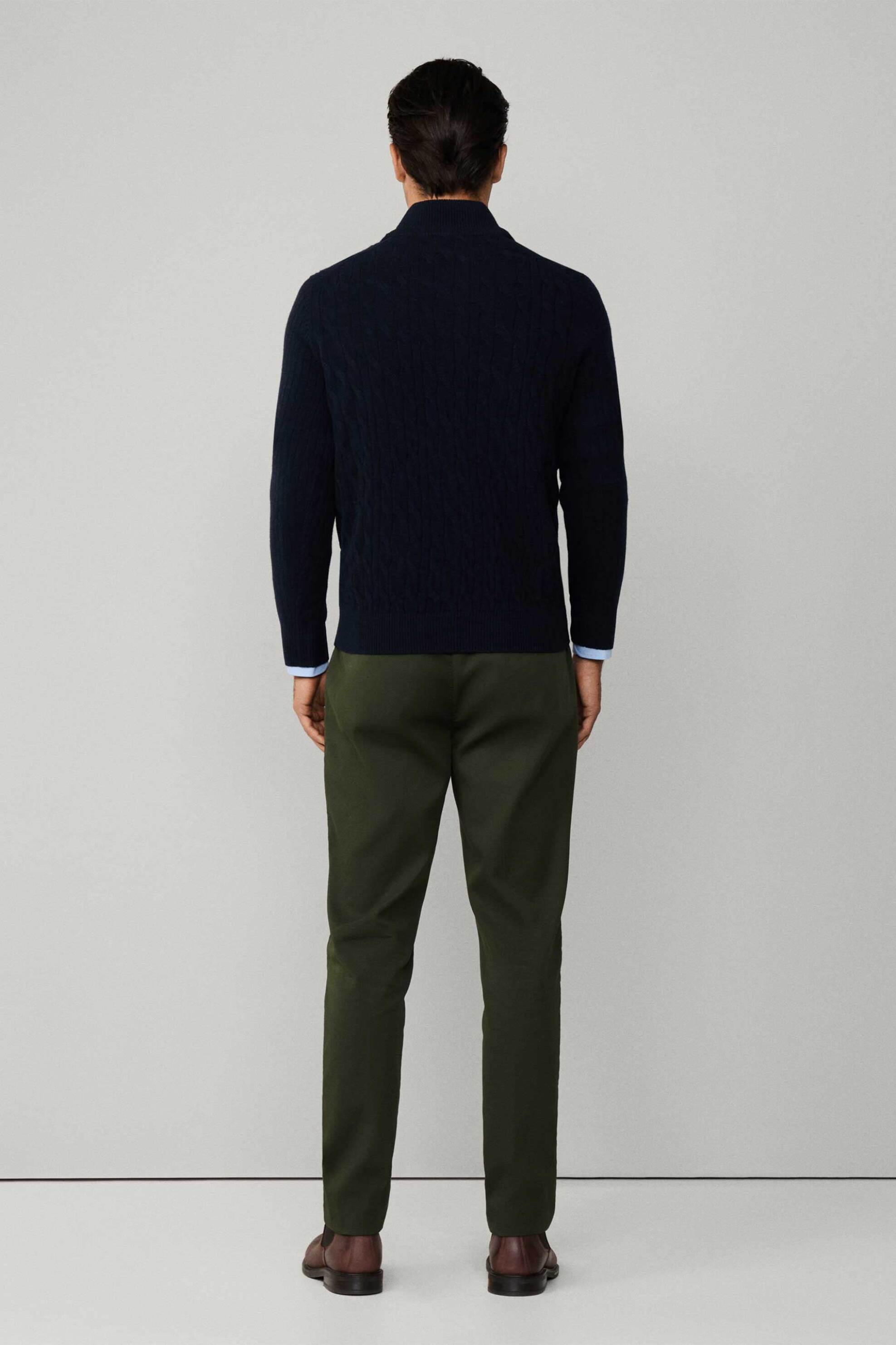 Hackett ανδρικό μάλλινο πουλόβερ με σχέδιο στην πλέξη με ψηλό λαιμό Regular Fit - HM7000080 Μπλε Σκούρο φωτογραφία