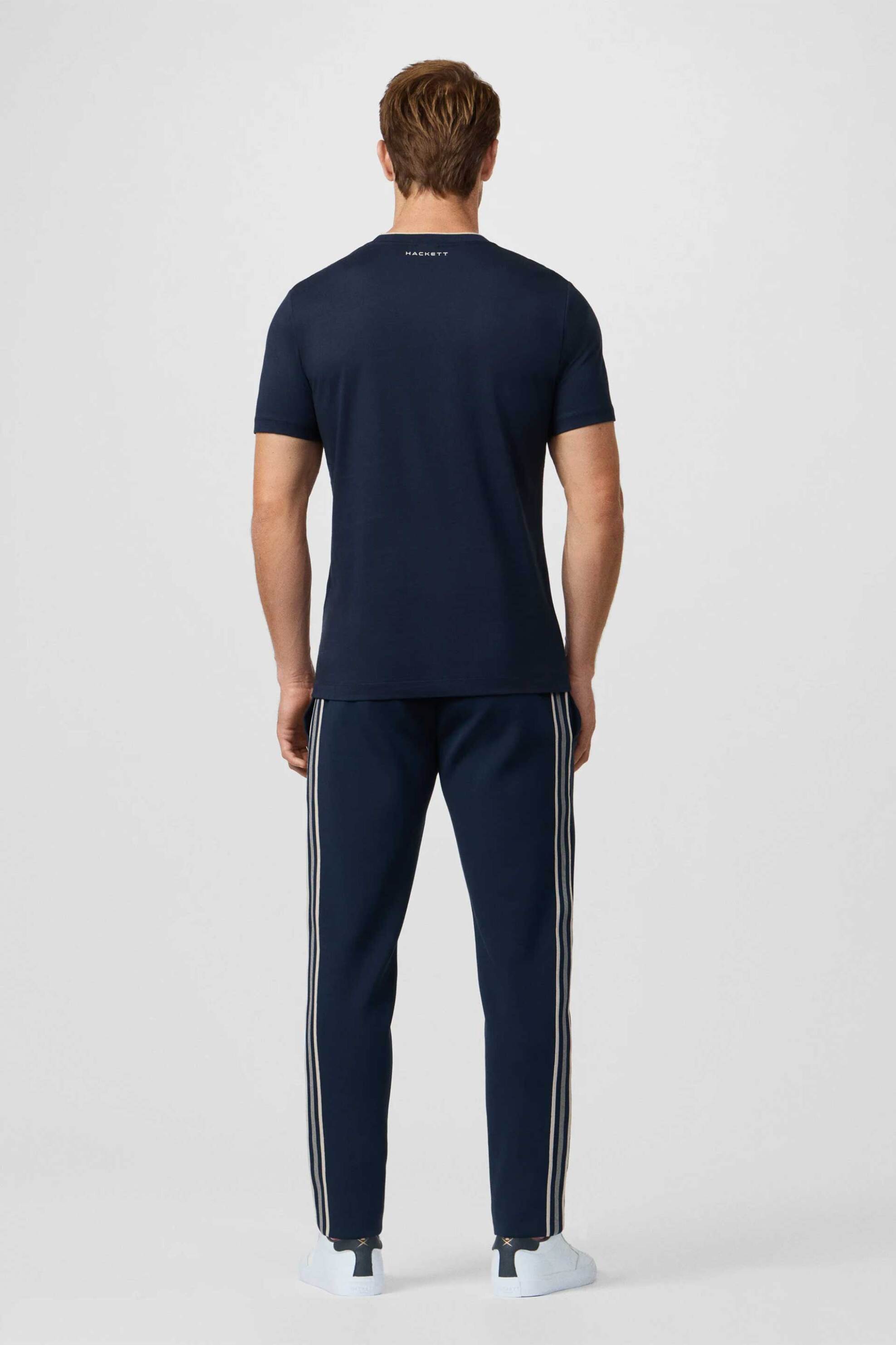 Hackett Ανδρικό T-Shirt με Λογότυπο Classic Fit - Hm5000103 Μπλε Σκούρο