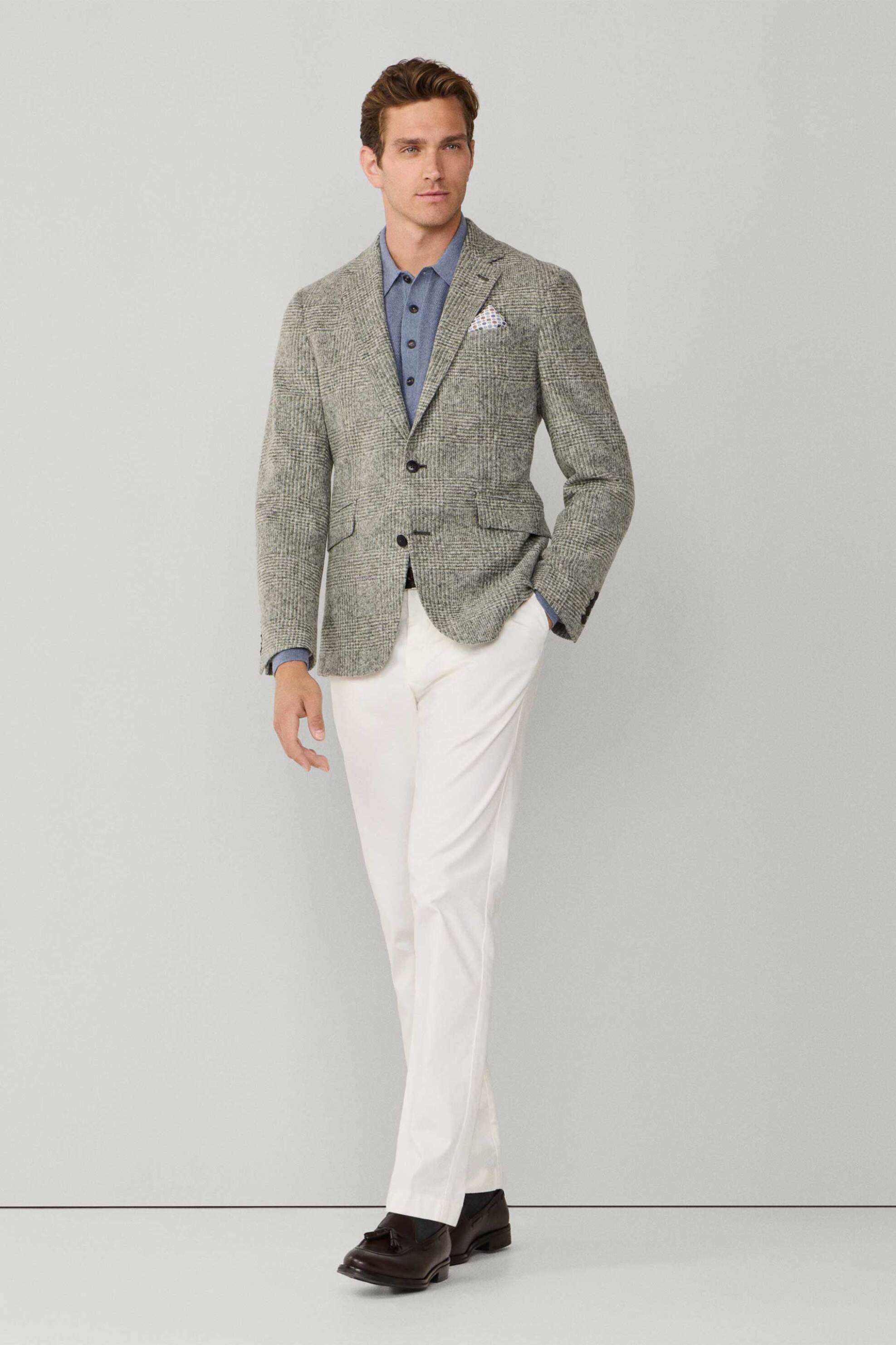 Hackett ανδρικό παντελόνι chino textured Slim Fit - HM2100062R Λευκό