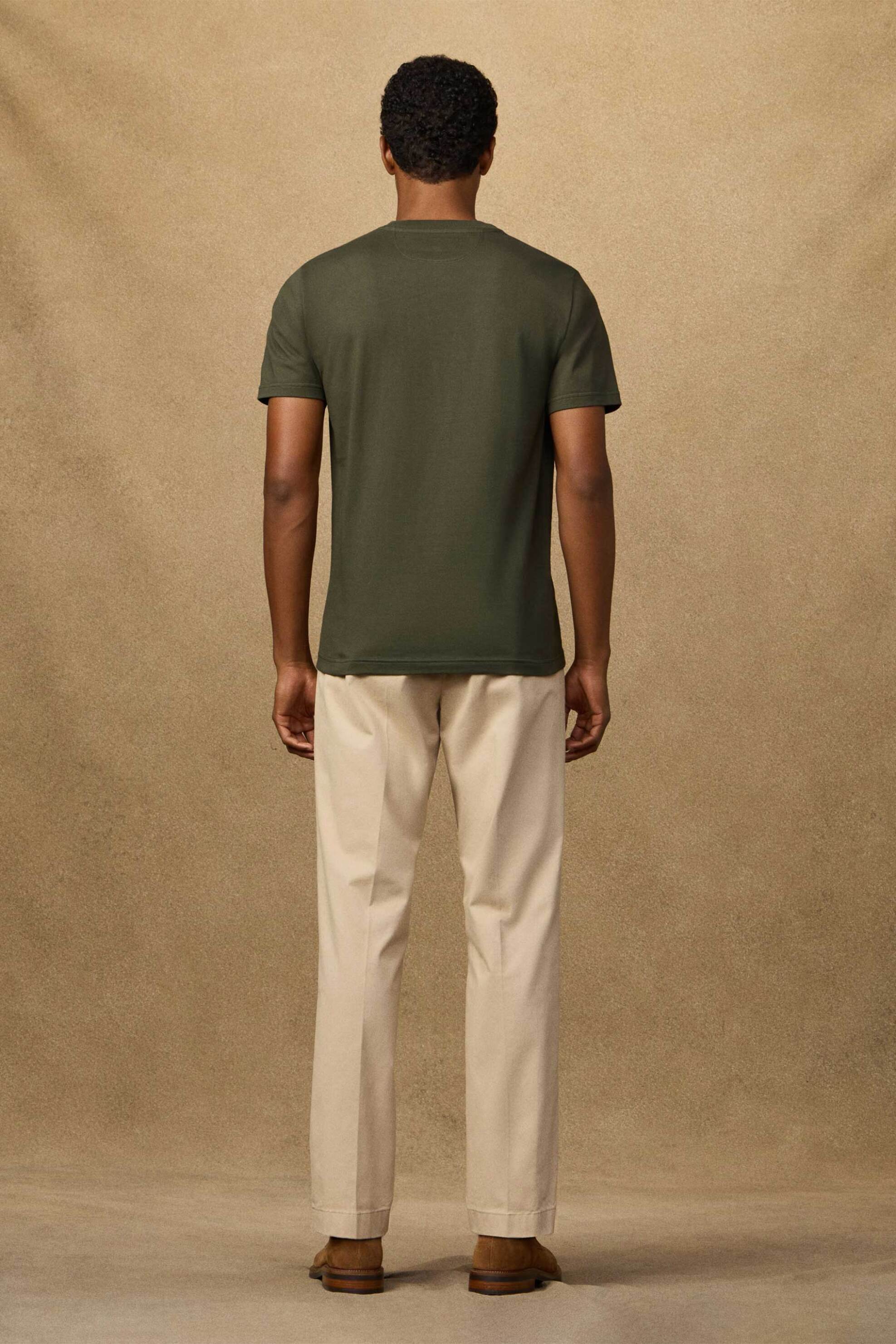 Hackett Ανδρικό T-Shirt με Graphic Logo Print Classic Fit - Hm5000057 Πράσινο Σκούρο
