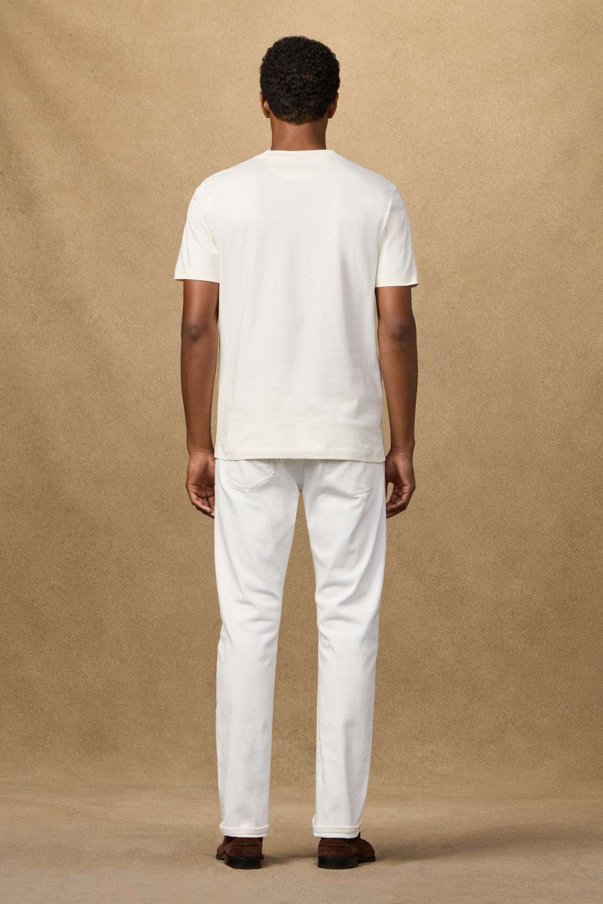 Hackett Ανδρικό T-Shirt με Logo Patch Classic Fit - Hm5000063 Λευκό
