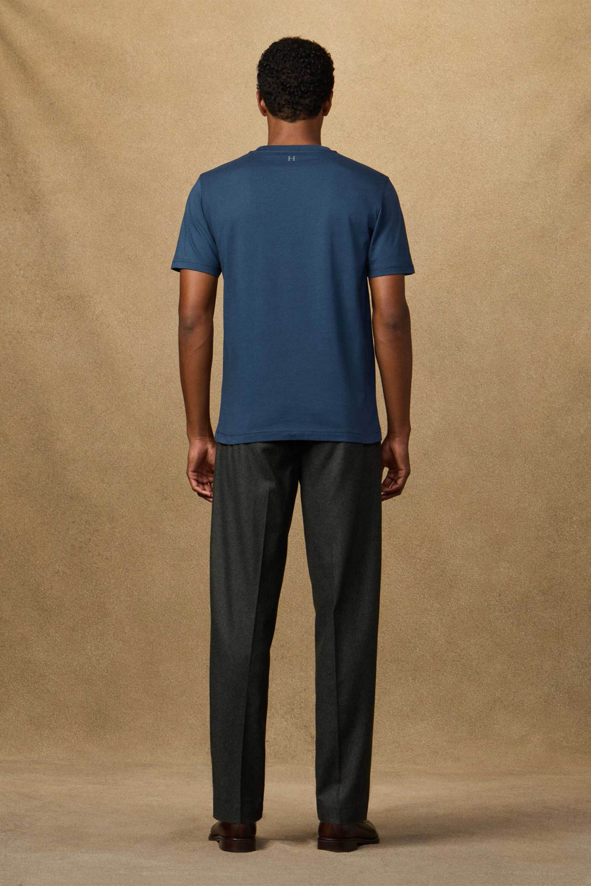 Hackett Ανδρικό T-Shirt με Λογότυπο Classic Fit - Hm5000067 Μπλε Σκούρο