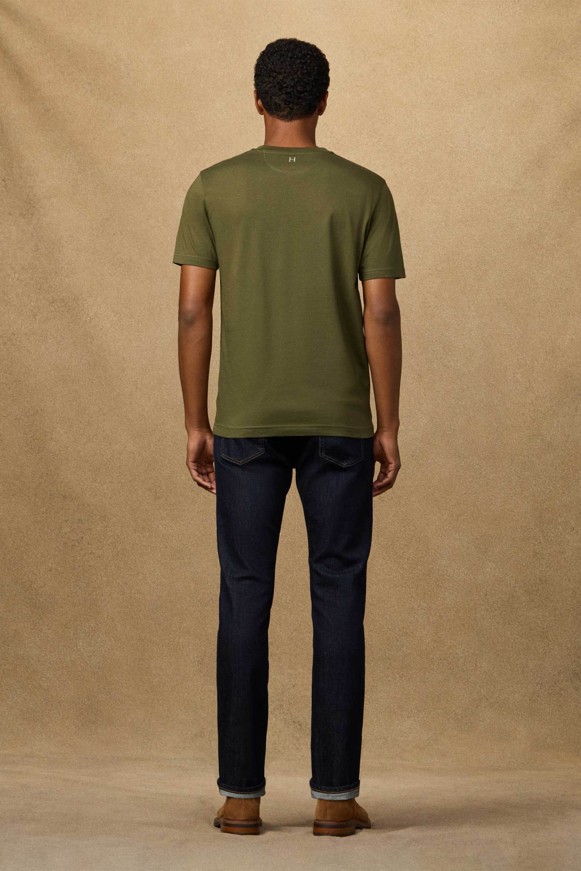 Hackett Ανδρικό T-Shirt με Λογότυπο Classic Fit - Hm5000067 Πράσινο