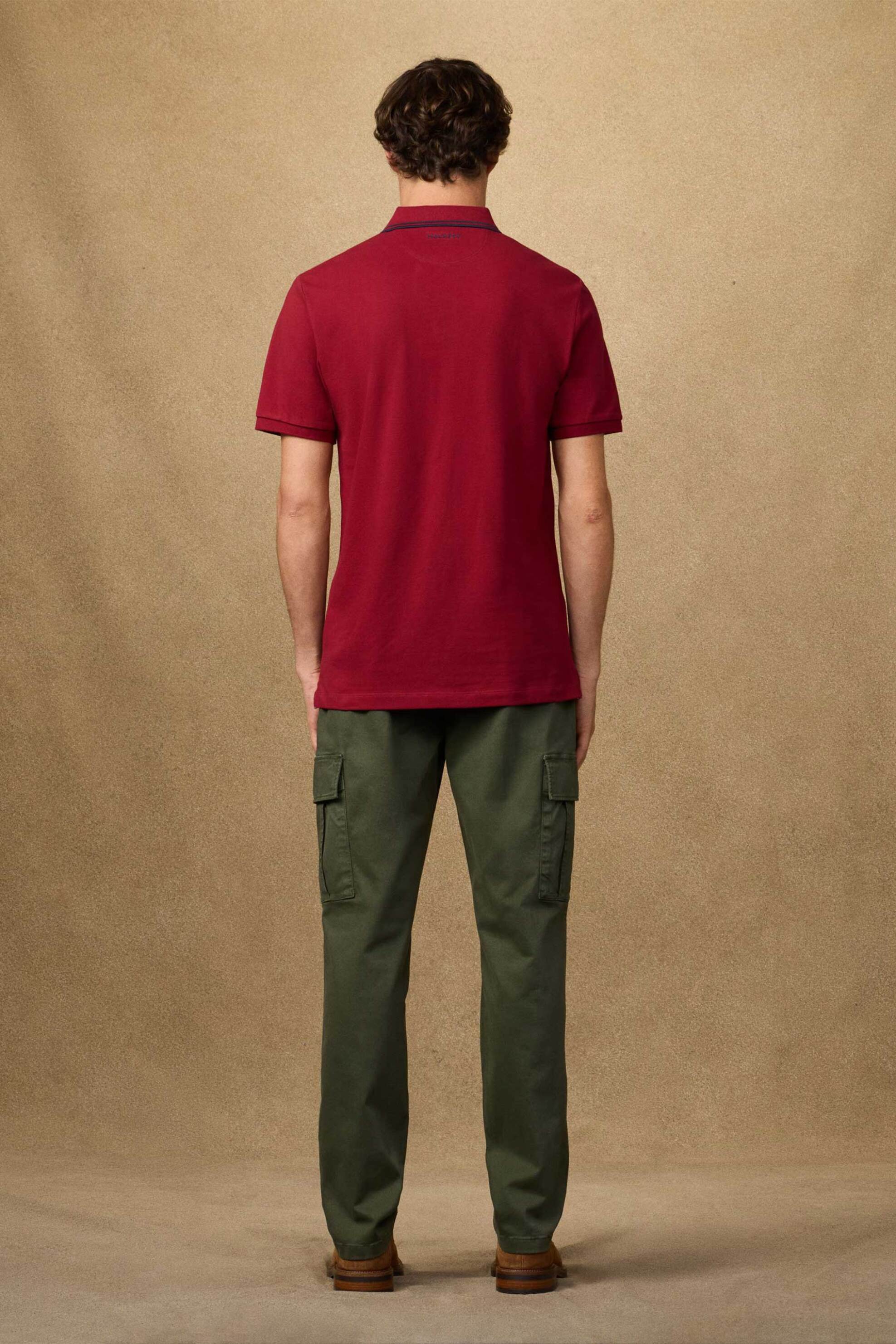 Hackett Ανδρική Μπλούζα Πόλο Πικέ με Logo Patch Classic Fit - Hm5600082 Μπορντό