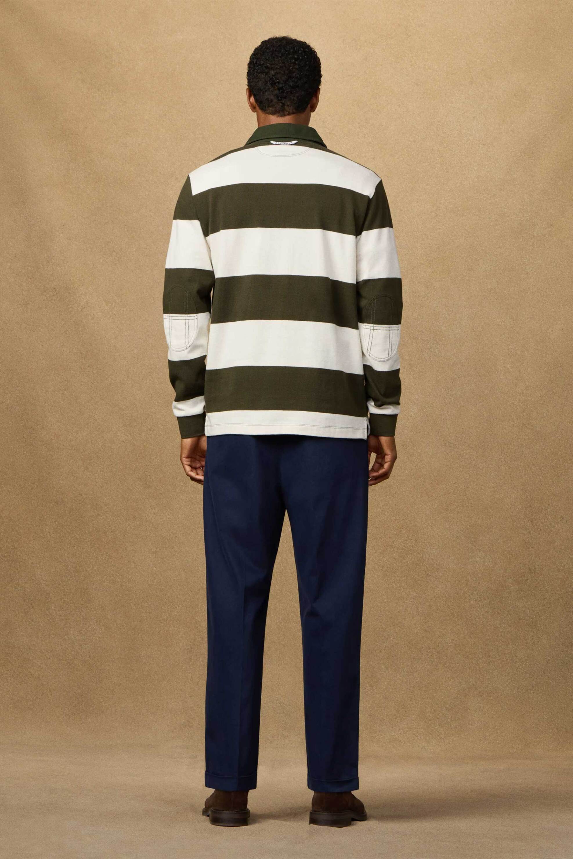 Hackett Ανδρική Μπλούζα Πόλο με Ριγέ Σχέδιο Και Logo Patch Classic Fit - Hm5700009 Λευκό