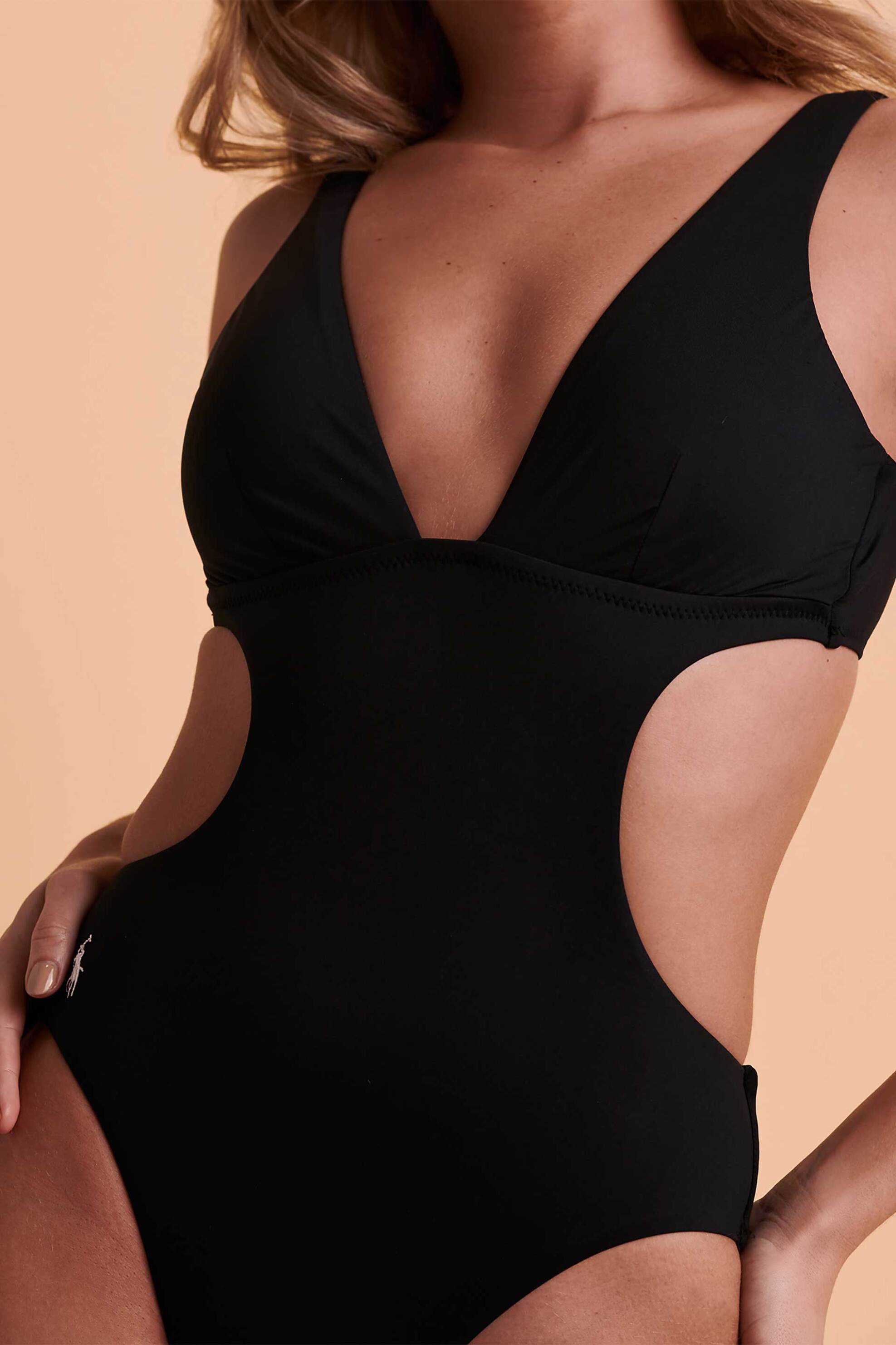 LAUREN RALPH LAUREN Lauren Ralph Lauren γυναικείο ολόσωμο μαγιό με cut-outs - 21355417-BBK Μαύρο - 3