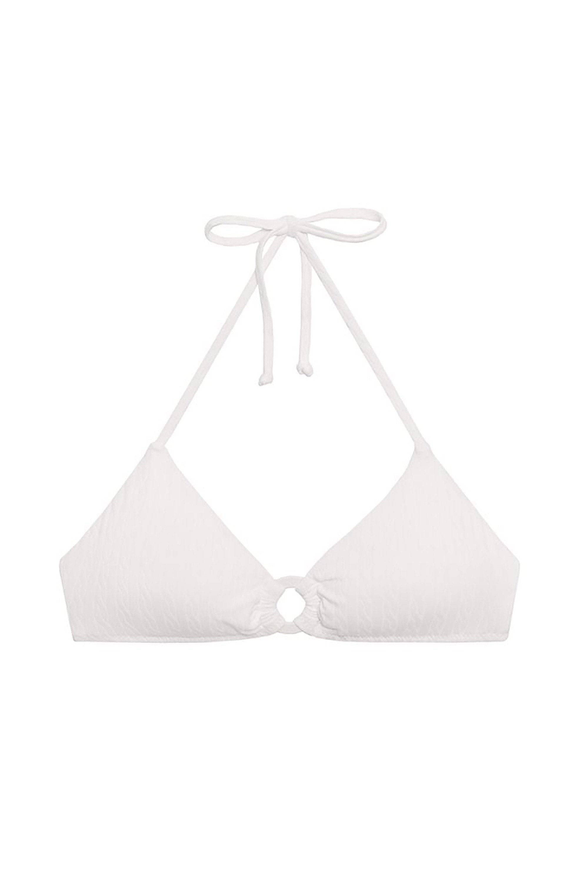 LAUREN RALPH LAUREN Lauren Ralph Lauren γυναικείο μαγιό μπικίνι τοπ τρίγωνο με cable pattern - 21371437-WRW Λευκό - 3