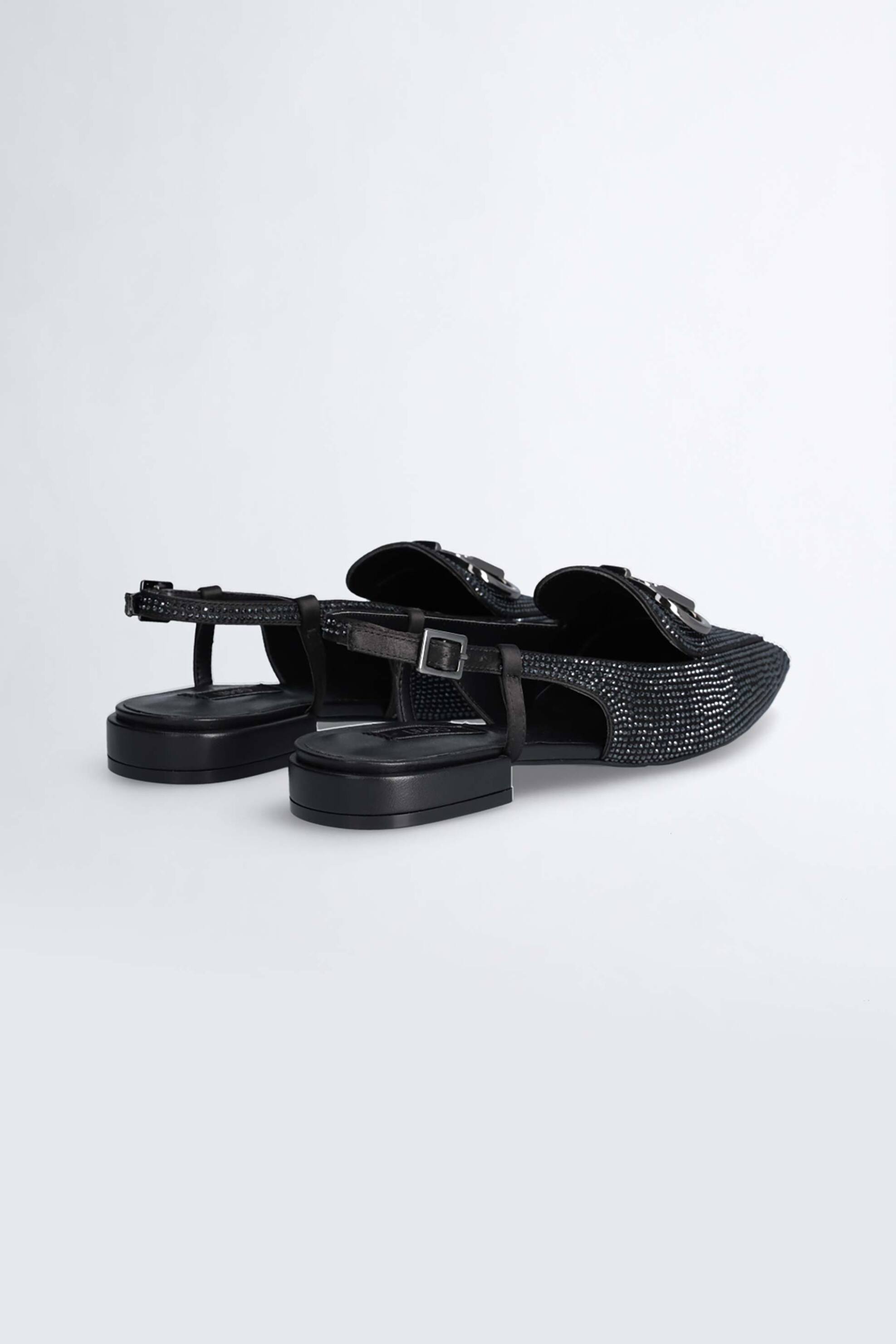 Liu Jo γυναικείες slingback μπαλαρίνες με στρας - SF4185TX001 Μαύρο φωτογραφία