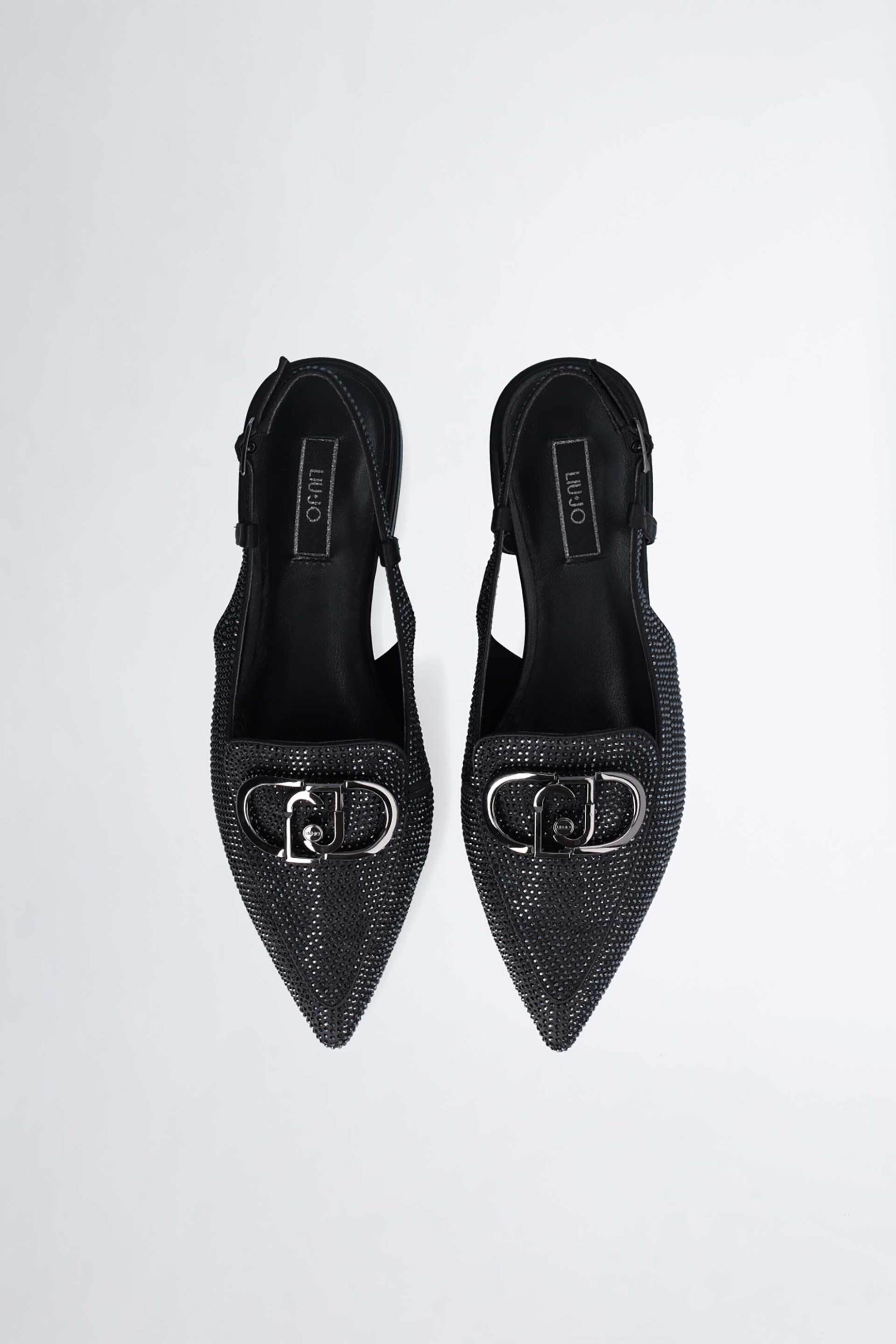 Liu Jo γυναικείες slingback μπαλαρίνες με στρας - SF4185TX001 Μαύρο φωτογραφία