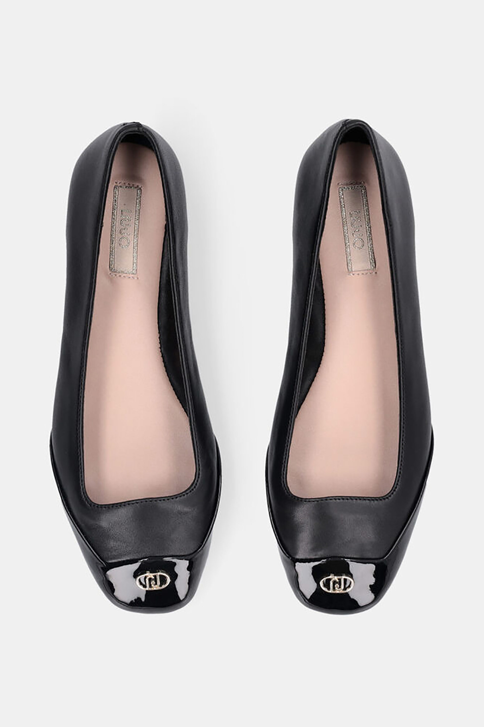 Liu Jo γυναικείες μπαλαρίνες με μεταλλικό λογότυπο - SF5041PX695 Μαύρο φωτογραφία