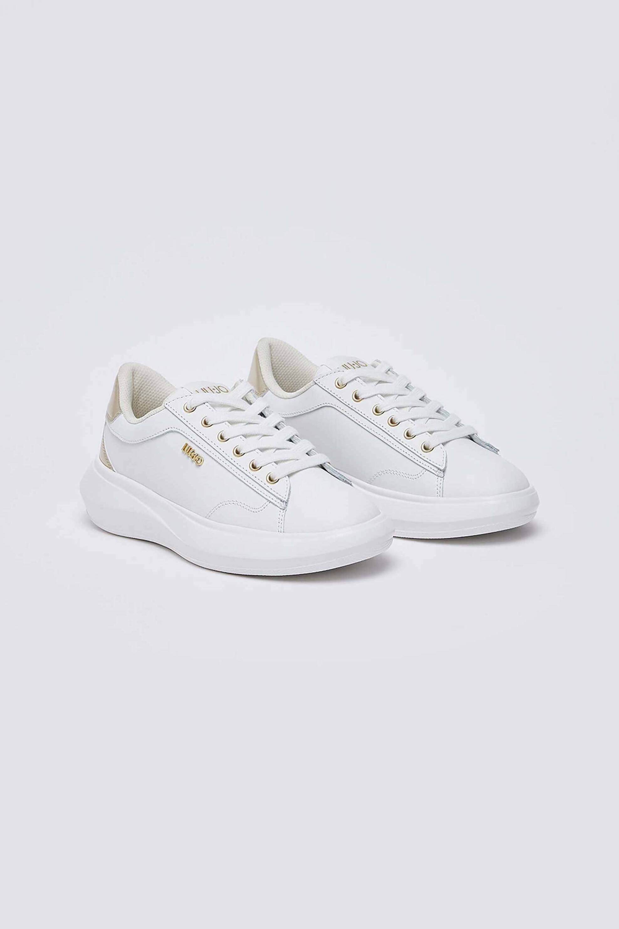 Liu Jo γυναικεία sneakers με χρυσές λεπτομέρειες - BA6069PX026 Λευκό