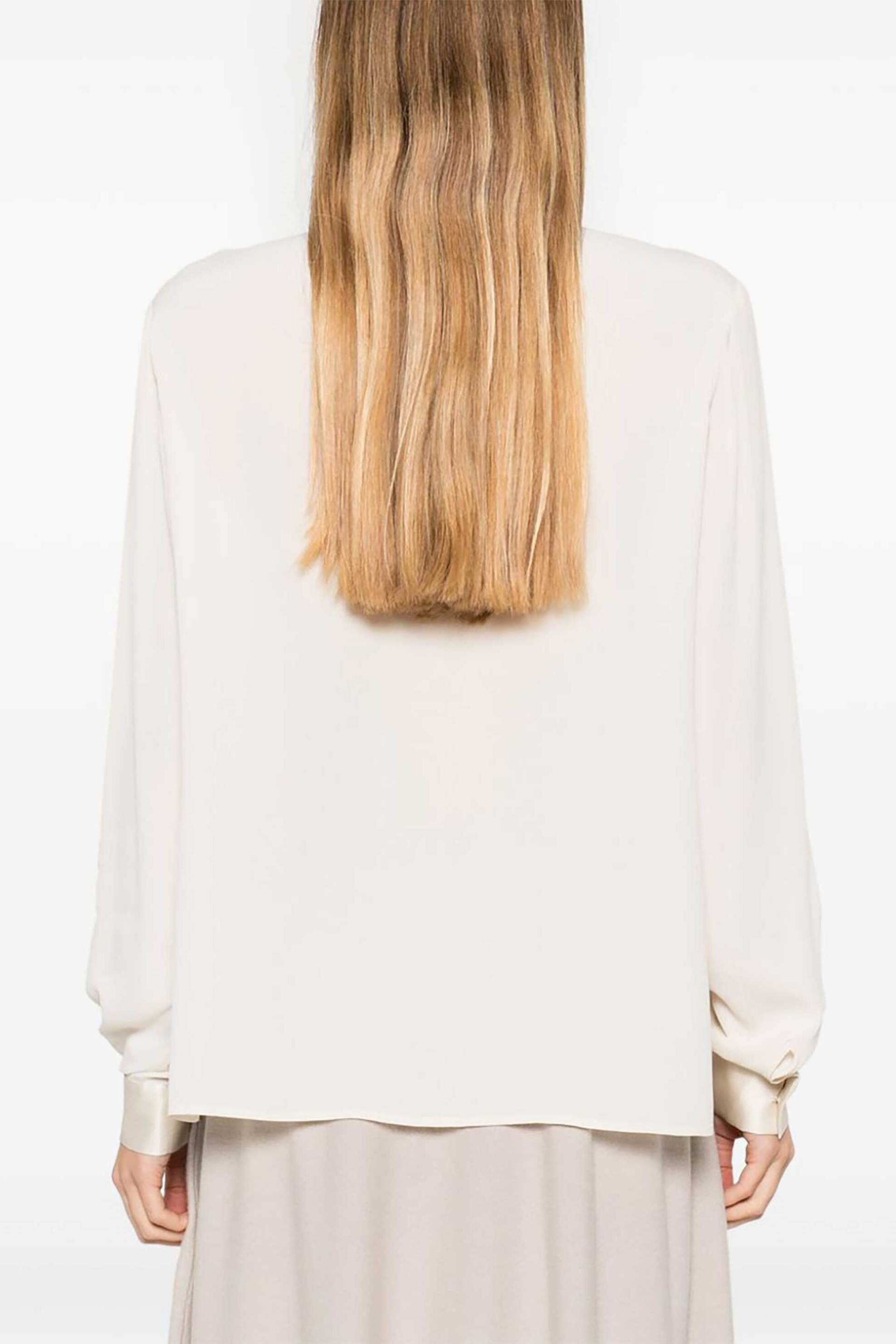 Liu Jo γυναικεία μπλούζα με μεταλλικό logo στην λαιμόκοψη - CF4153T2578 Εκρού φωτογραφία