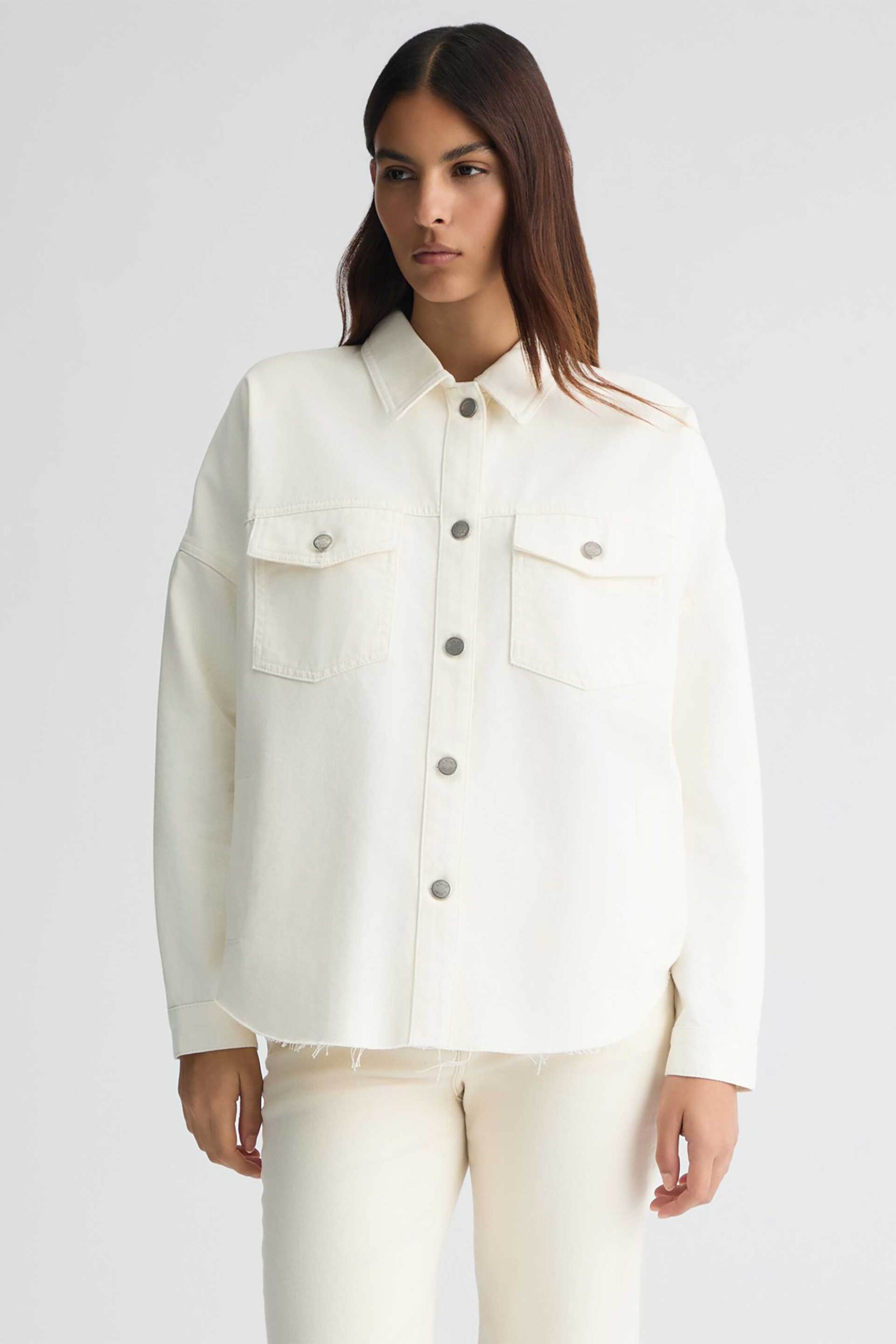 Liu Jo γυναικείο μπουφάν denim με στρας - UA5165DS069 Λευκό φωτογραφία
