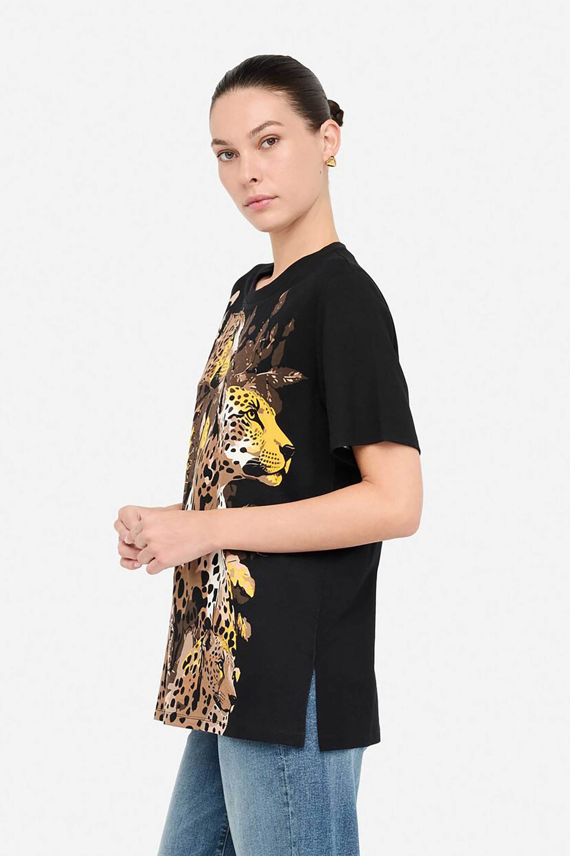LIU JO Liu Jo γυναικείο T-shirt με print - TF5168JS923 Μαύρο - 3