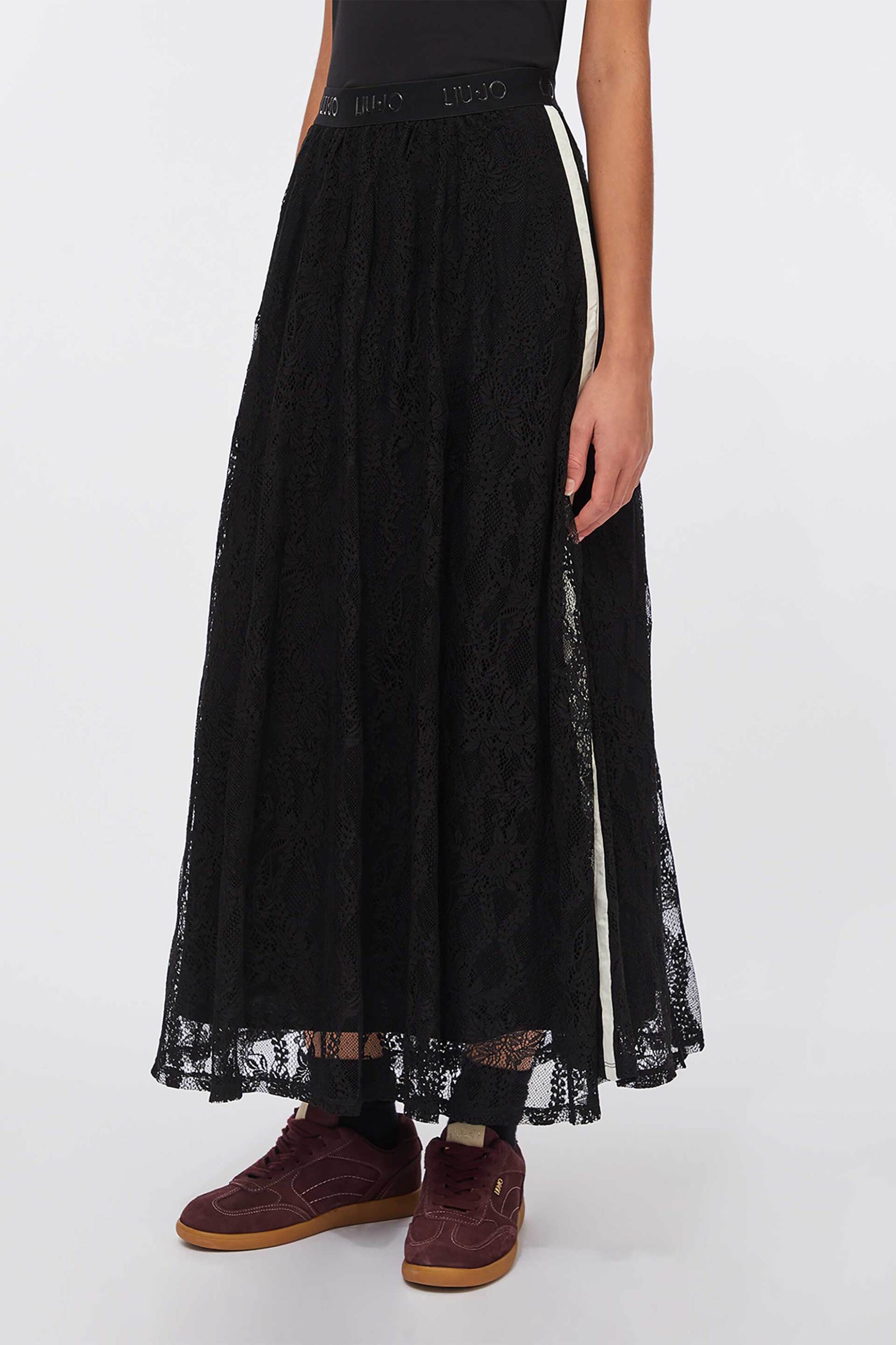 Liu Jo γυναικεία maxi φούστα με δαντέλα - TF5260J4951 Μαύρο φωτογραφία
