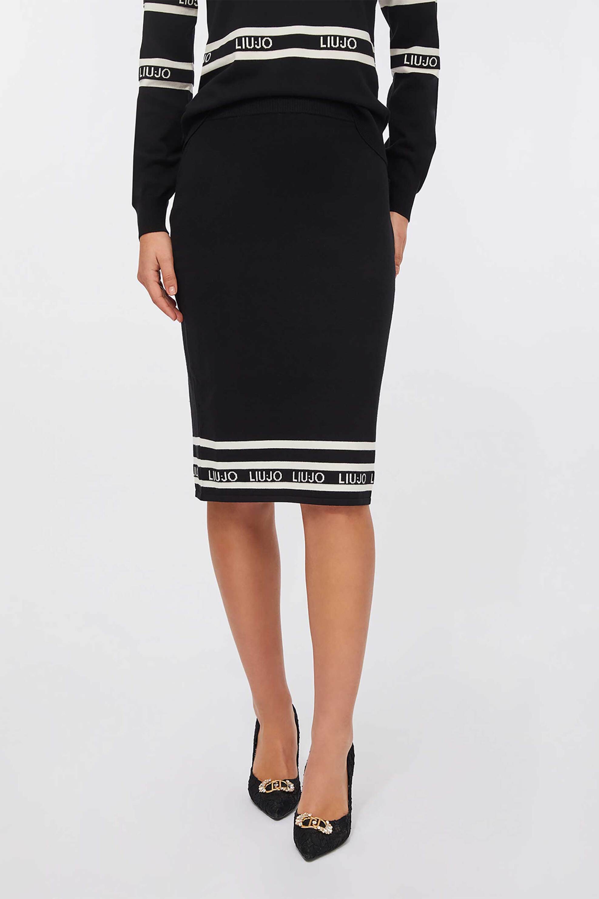 Liu Jo γυναικεία πλεκτή φούστα pencil - TF5217MS63L Μαύρο φωτογραφία