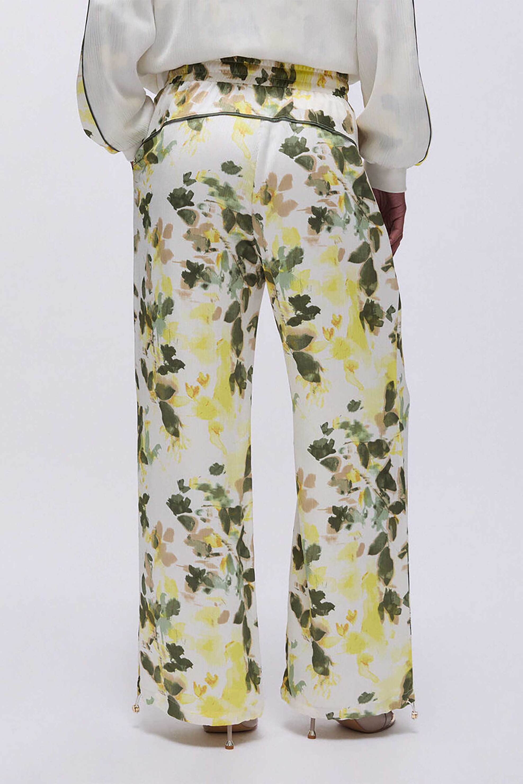 LIU JO Liu Jo γυναικείo παντελόνι με σατέν υφή Relaxed Fit - TA6257T358A Λευκό - 3