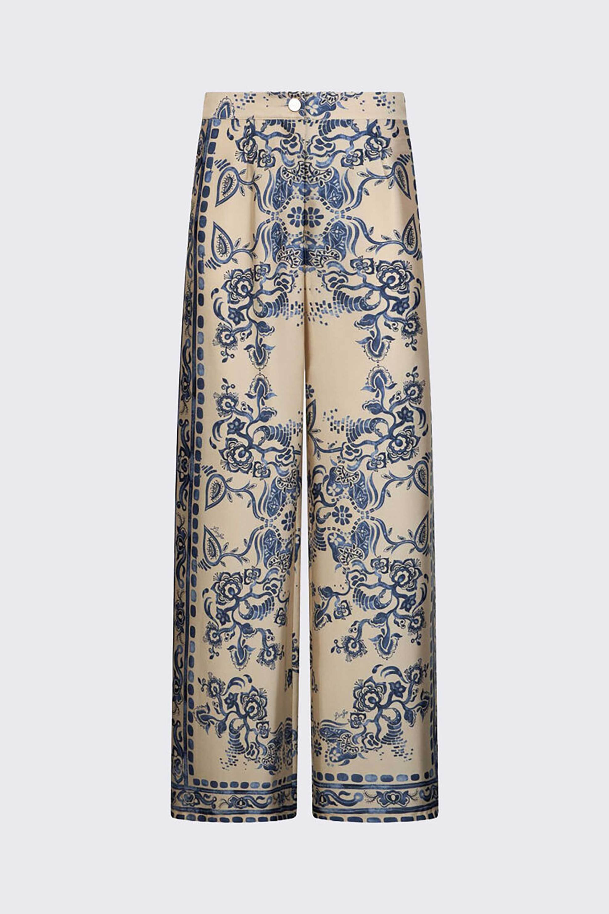 Liu Jo Γυναικείo Παντελόνι με All-Over Print Wide Leg - Ca6230Ts555 Εκρού