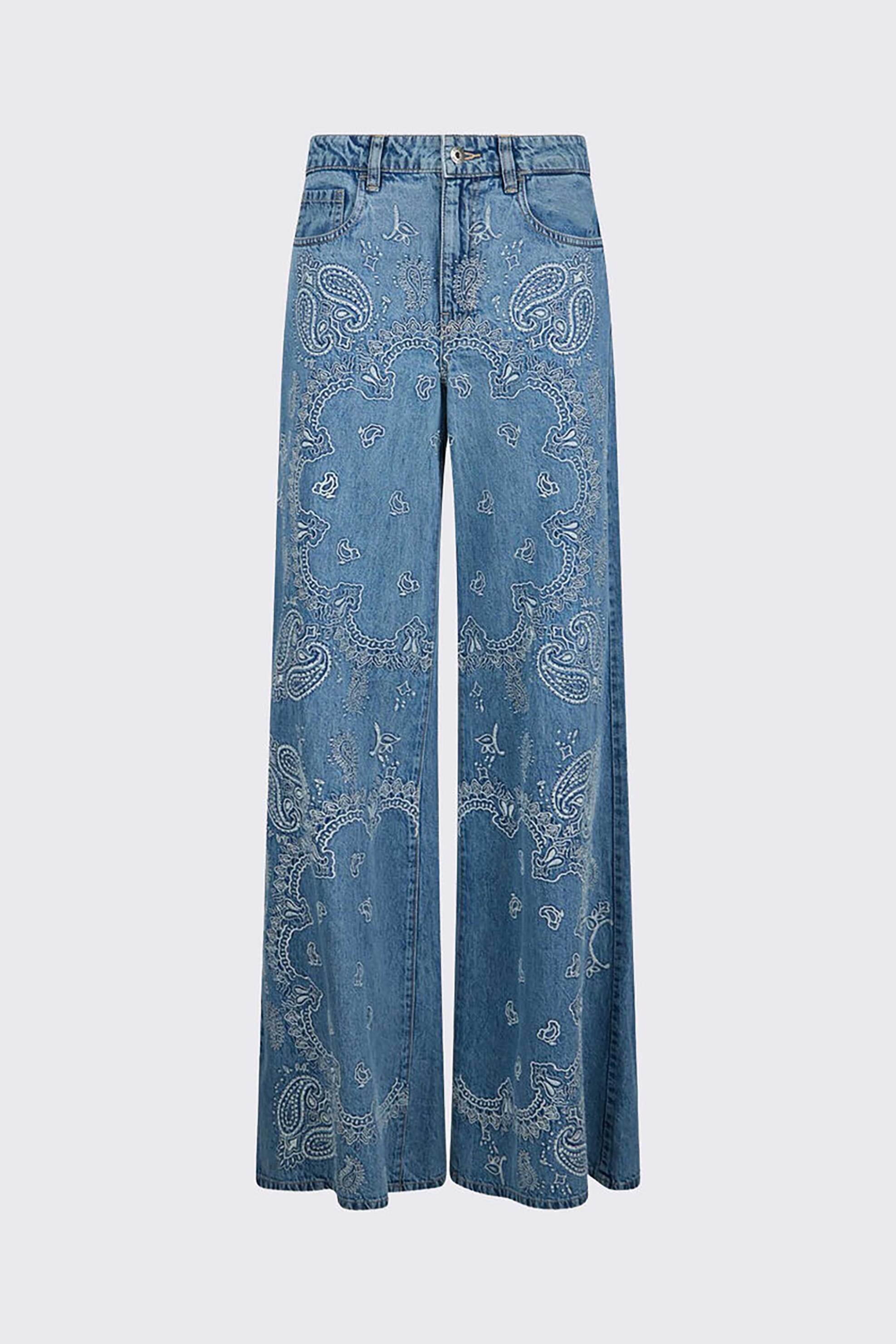 Liu Jo Γυναικείo Τζιν Παντελόνι με Στρας Flared Fit - Ua6147D0313 Denim Blue