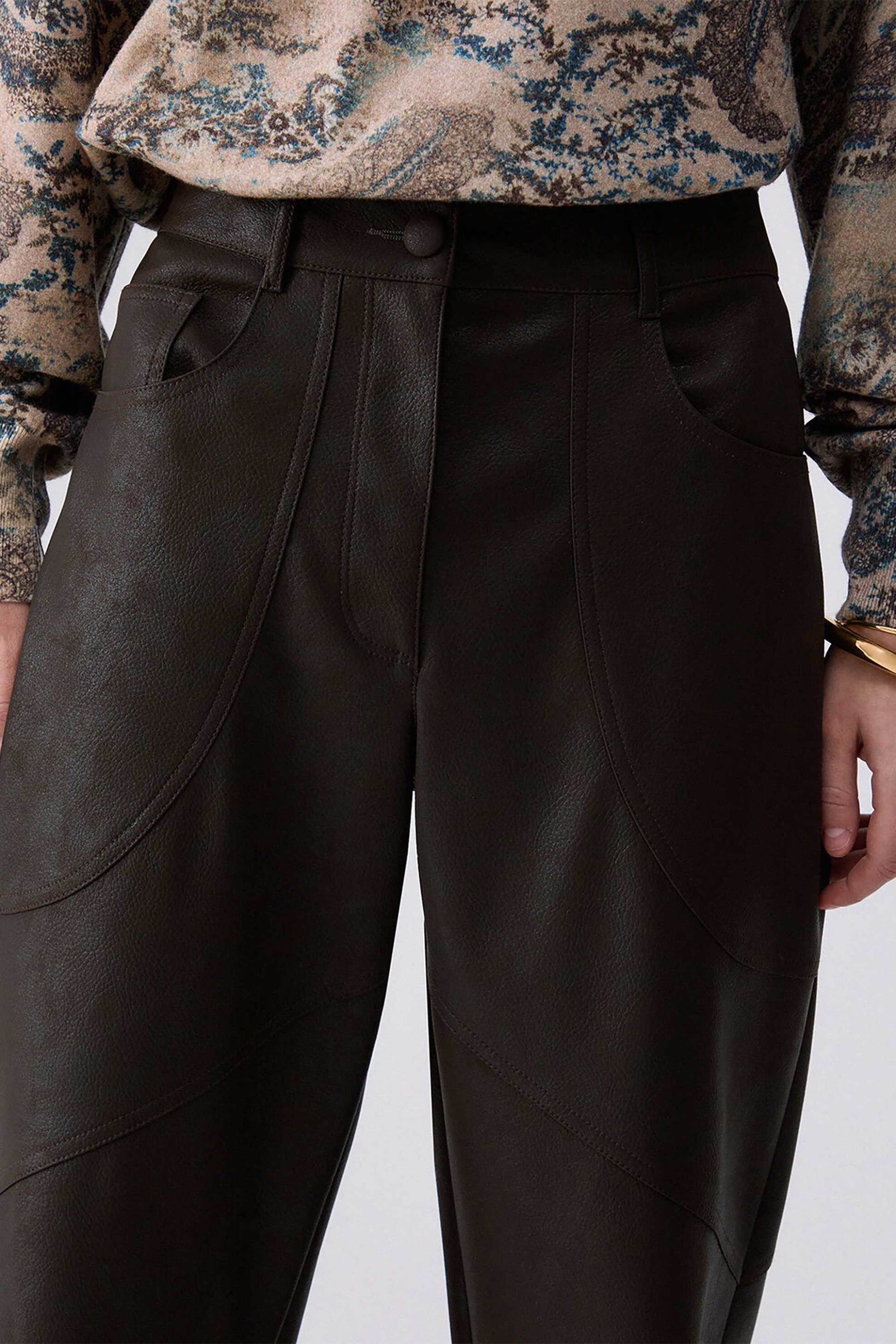 LIU JO Liu Jo γυναικείο παντελόνι baggy - WF6144E1157 Καφέ - 3