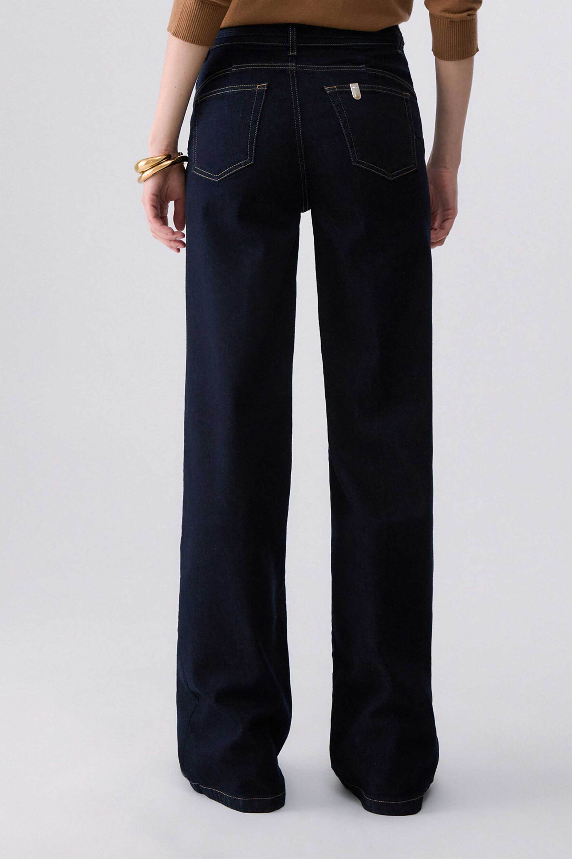 Liu Jo Γυναικείo Τζιν Παντελόνι Flare με Ζώνη - Uf6088D0264 Denim Blue Σκούρο