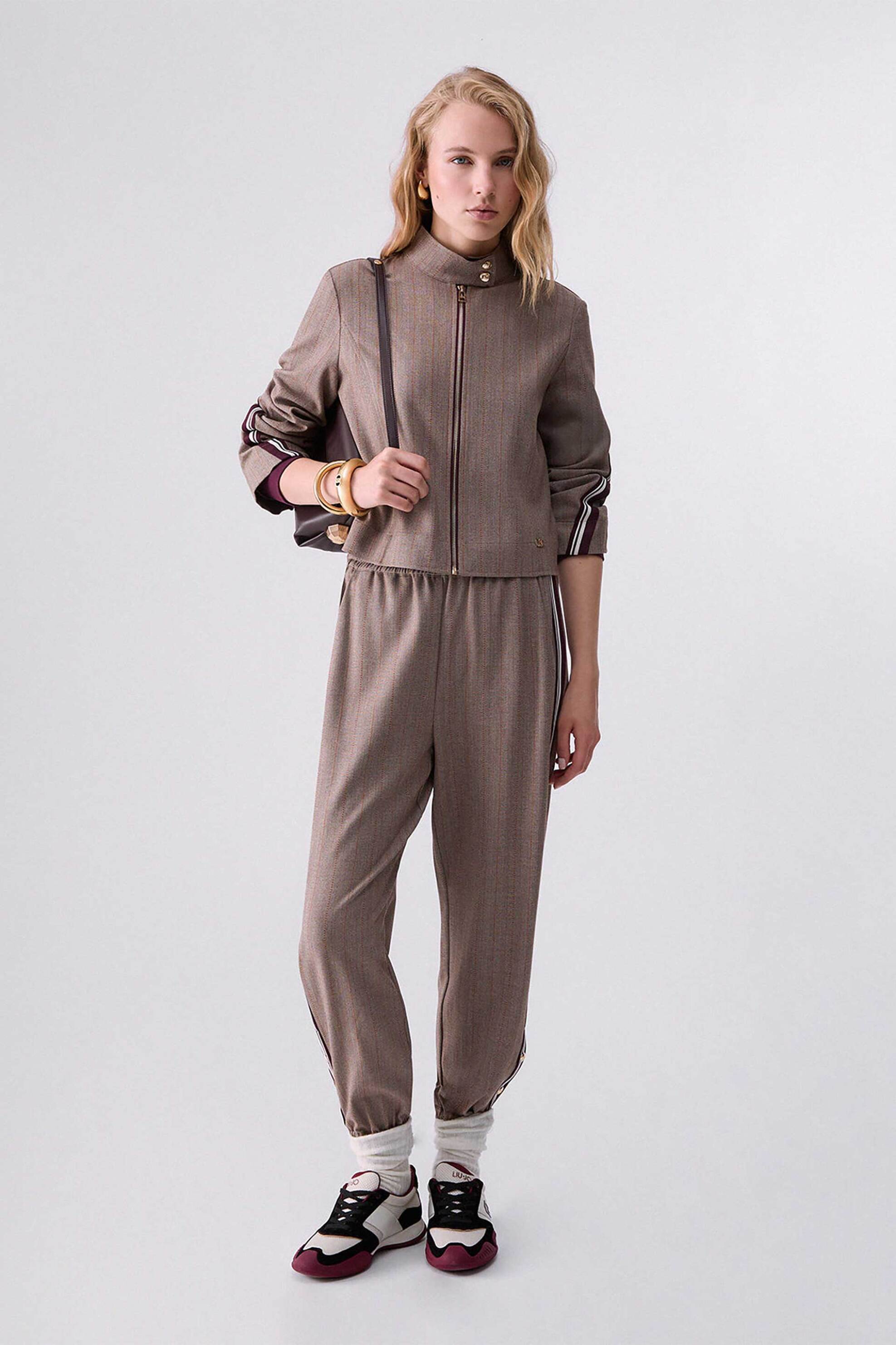 Liu Jo γυναικείο jacket με δίχρωμη τρέσα - TF6146T692A Μπεζ