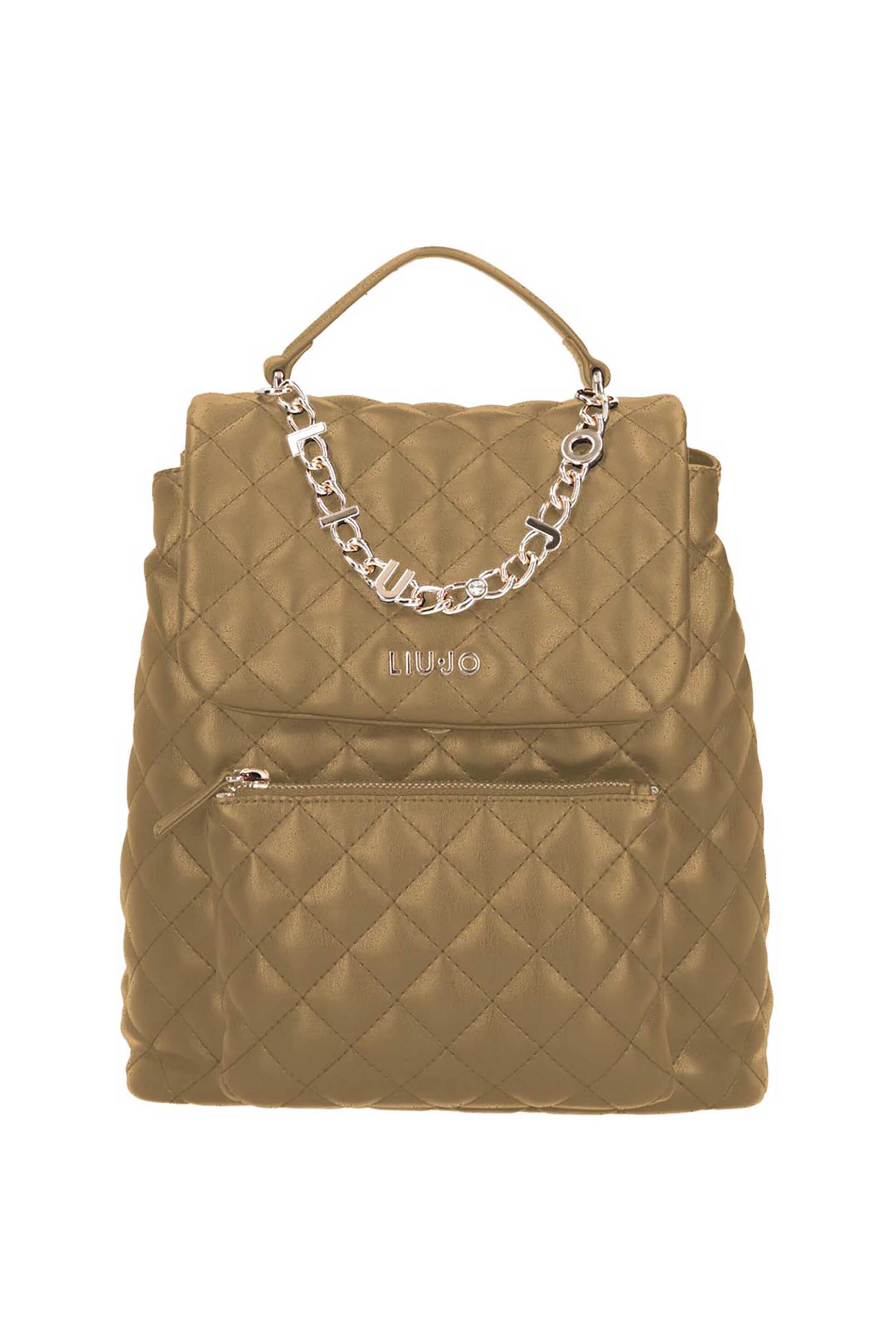LIU JO Liu Jo γυναικείο backpack καπιτονέ με ανάγλυφο μεταλλικό λογότυπο - AA5131E0015 Μπεζ