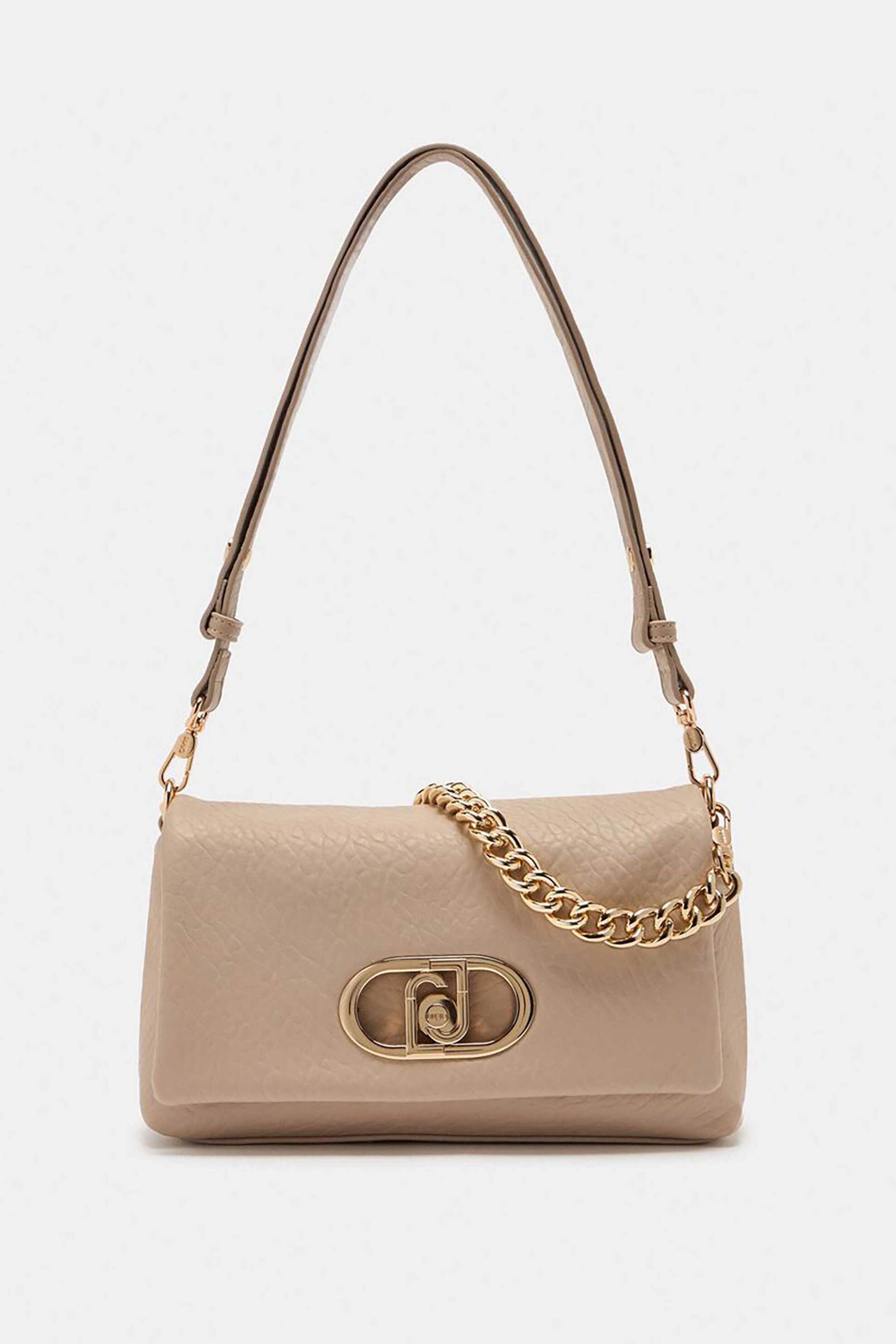 Liu Jo γυναικεία τσάντα ώμου μεταλλικό λογότυπο "LaPuffy" - AF5138E0161 Μπεζ