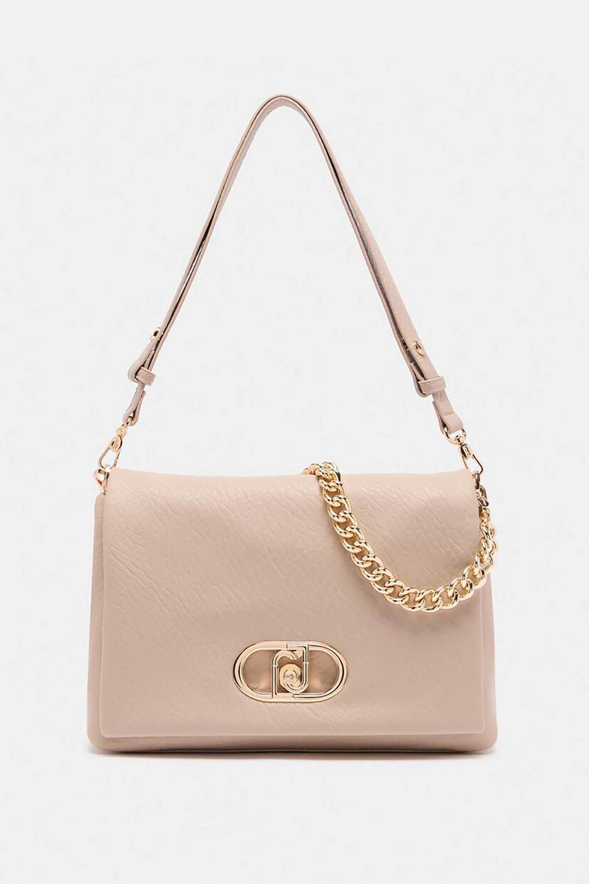 Liu Jo γυναικεία τσάντα ώμου μεταλλικό λογότυπο "LaPuffy Large" - AF5147E0161 Μπεζ