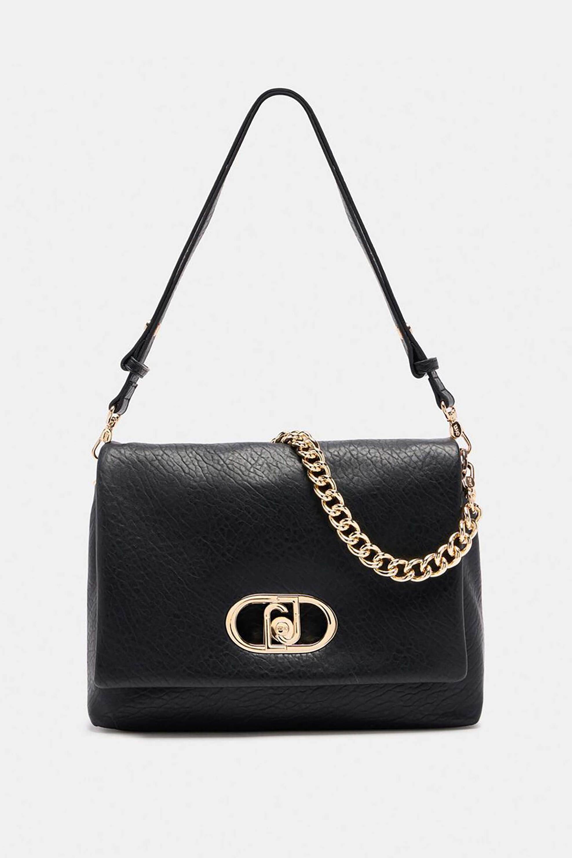 Liu Jo γυναικεία τσάντα ώμου μεταλλικό λογότυπο "LaPuffy Large" - AF5147E0161 Μαύρο