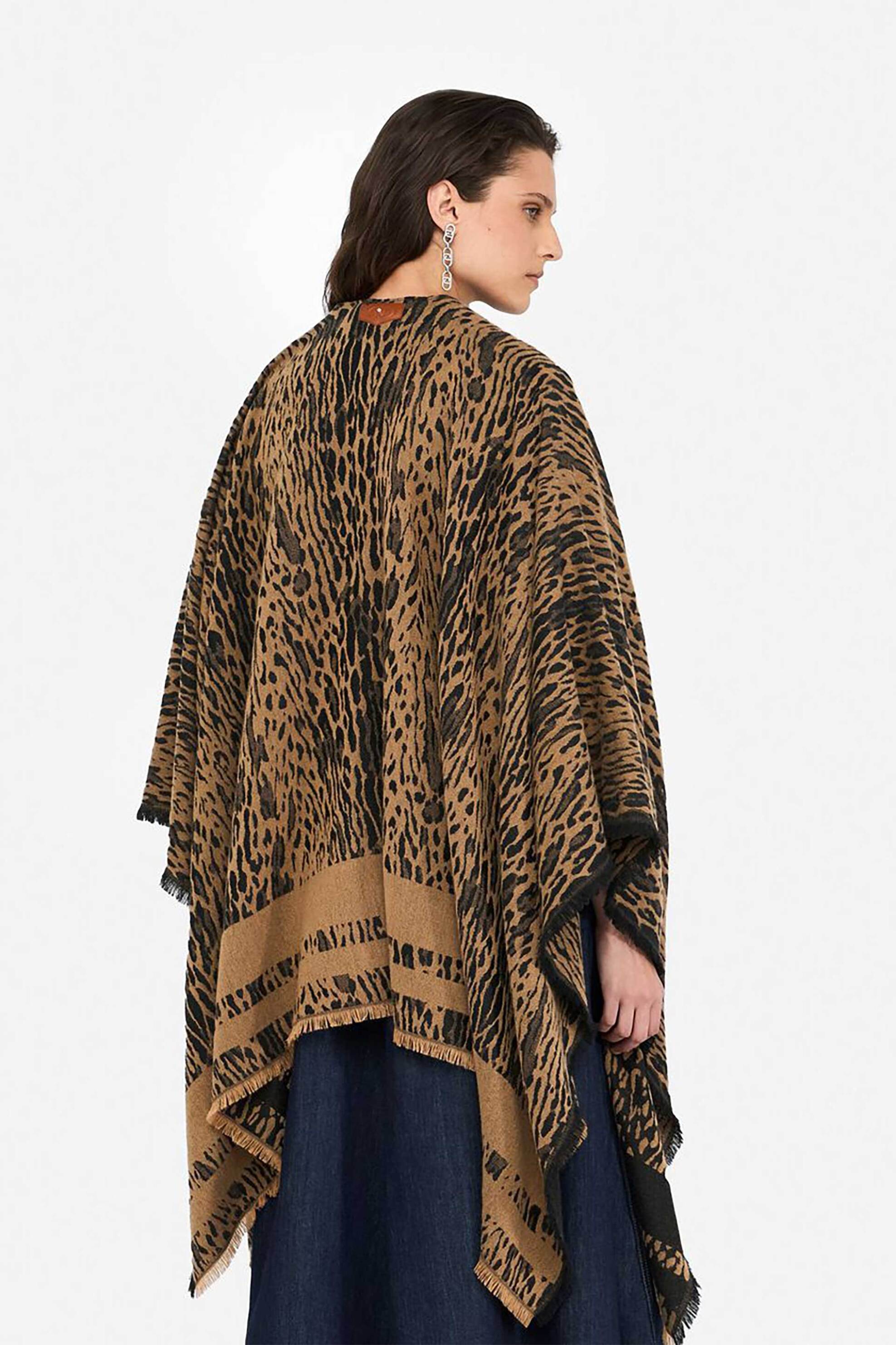 Liu Jo γυναικείο poncho με animal print - 2F5032T0300 Ταμπά φωτογραφία