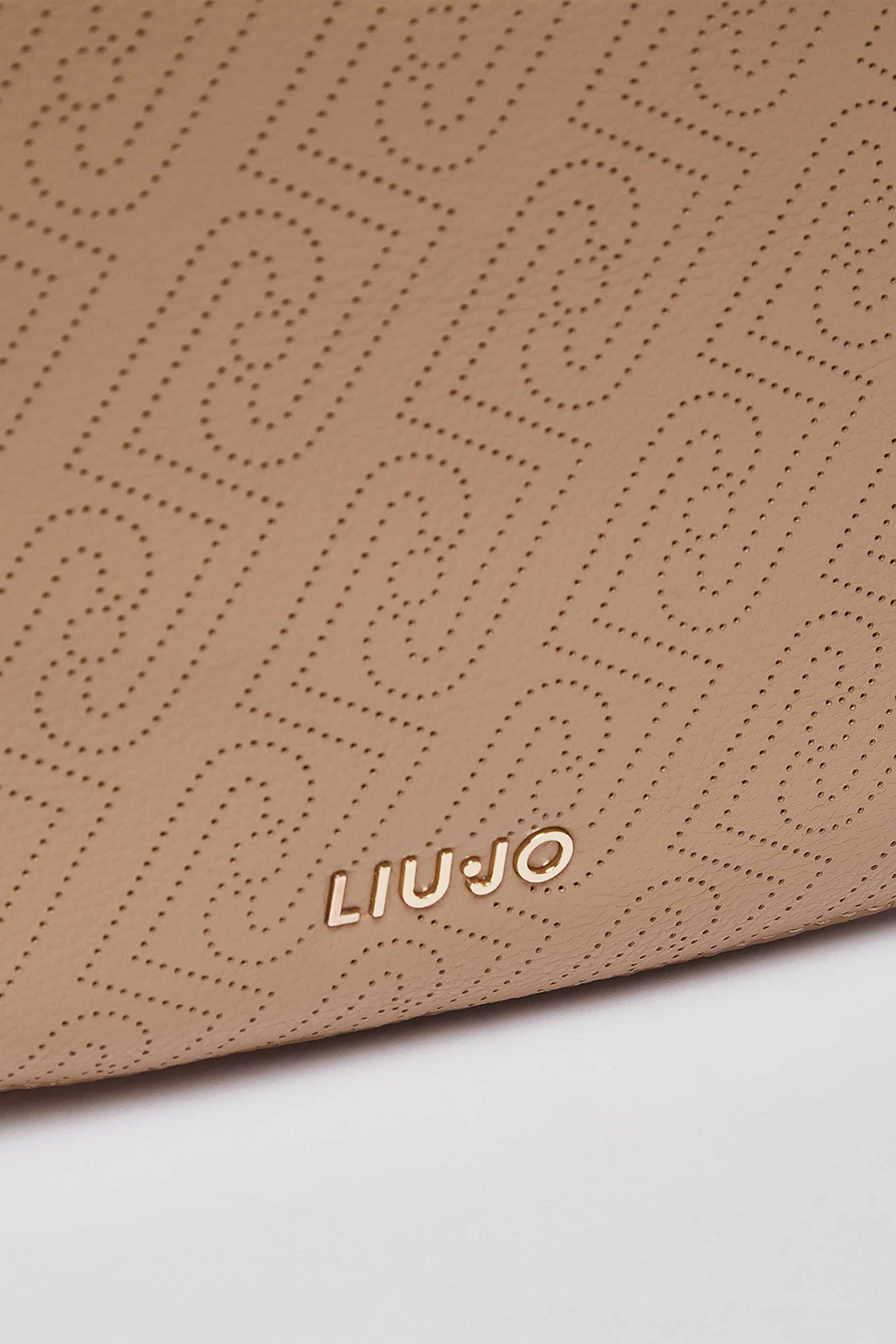 Liu Jo γυναικεία τσάντα hobo με λογότυπο και all-over logo print - AA6134ES026 Καφέ Ανοιχτό