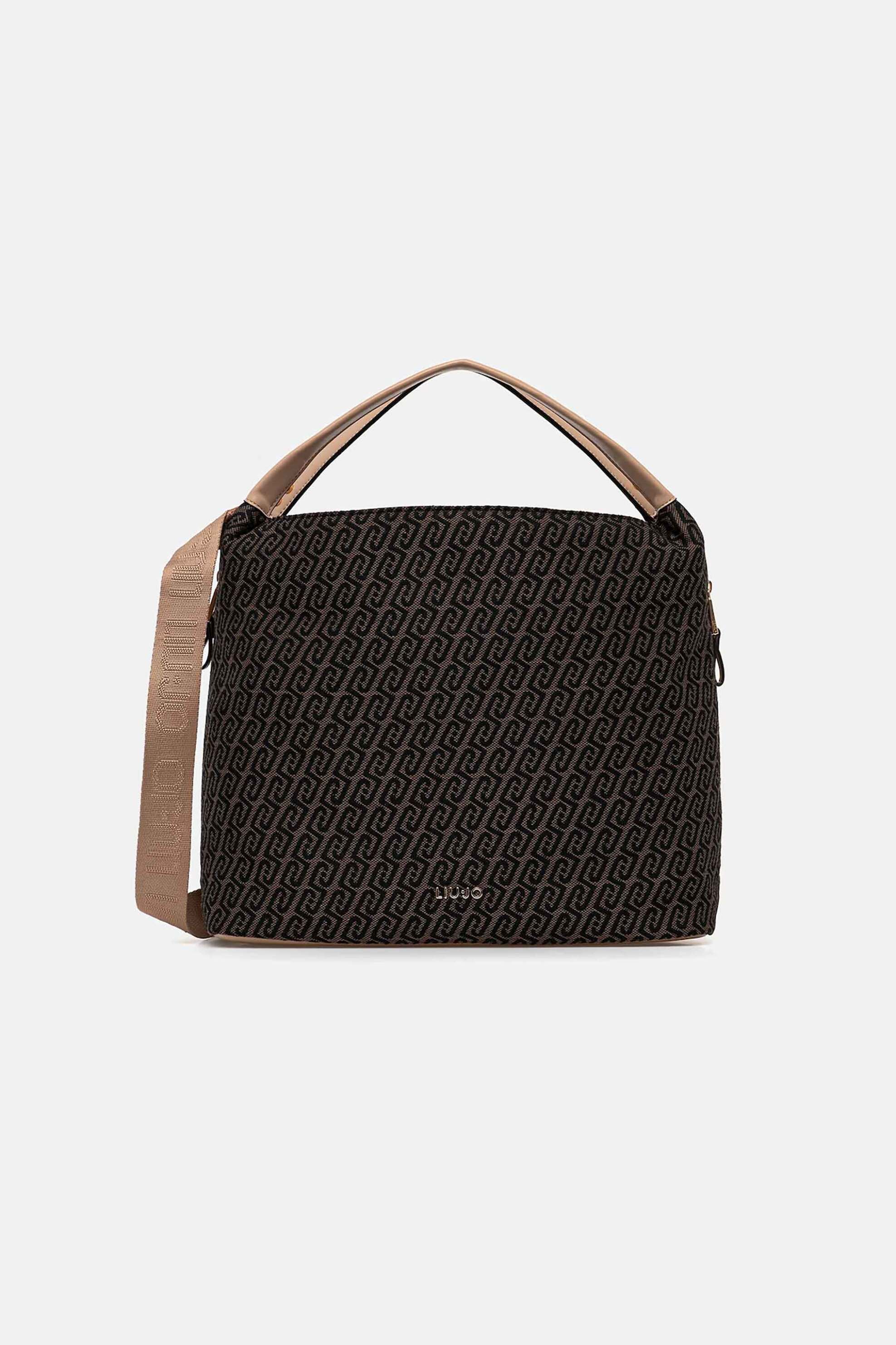 Liu Jo γυναικεία τσάντα ώμου με all-over logo - AA6057T378A Καφέ