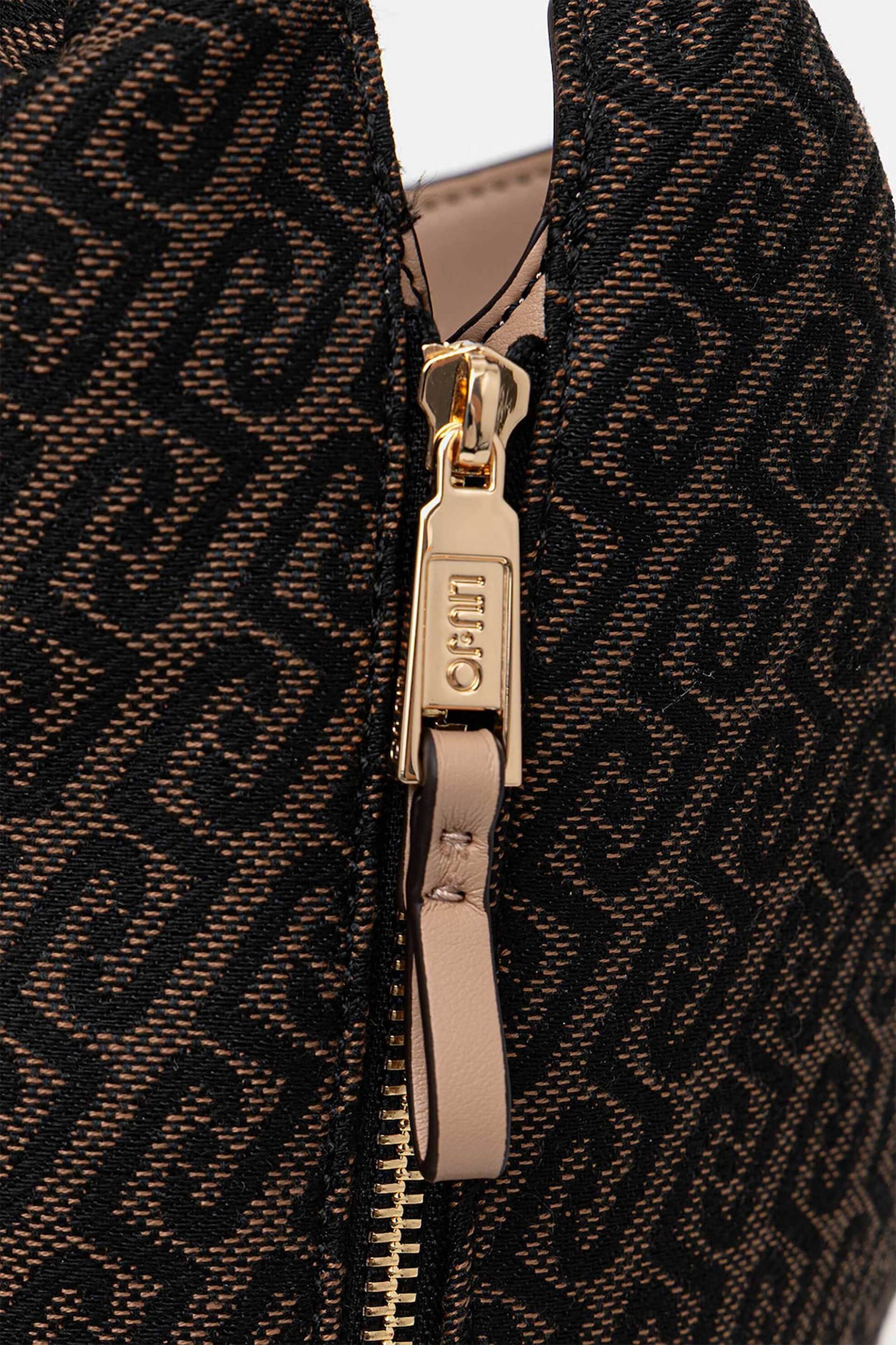 Liu Jo Γυναικεία Τσάντα Ώμου με All-Over Logo - Aa6057T378A Καφέ