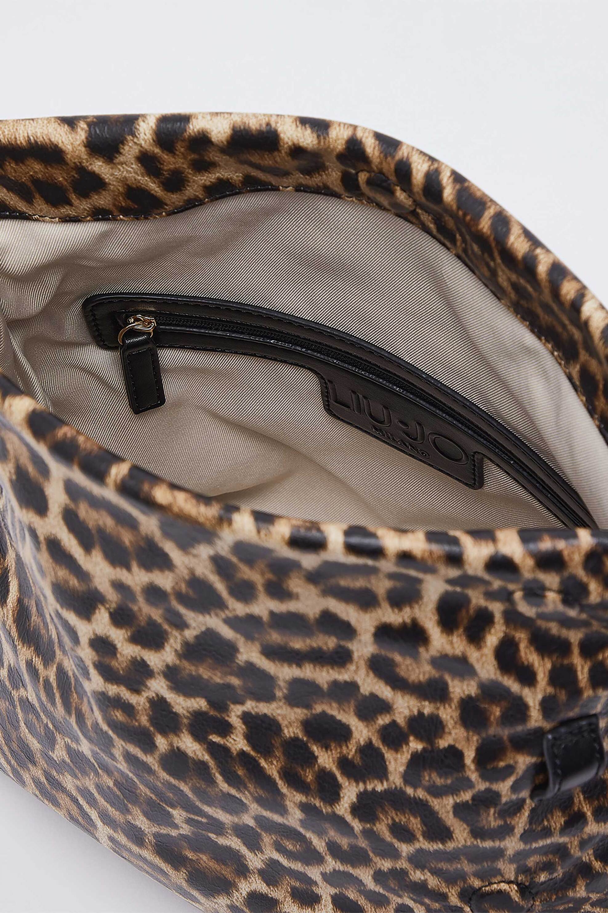 Liu Jo Γυναικεία Τσάντα Ώμου με Animal Print - Aa6097E1119 Καφέ