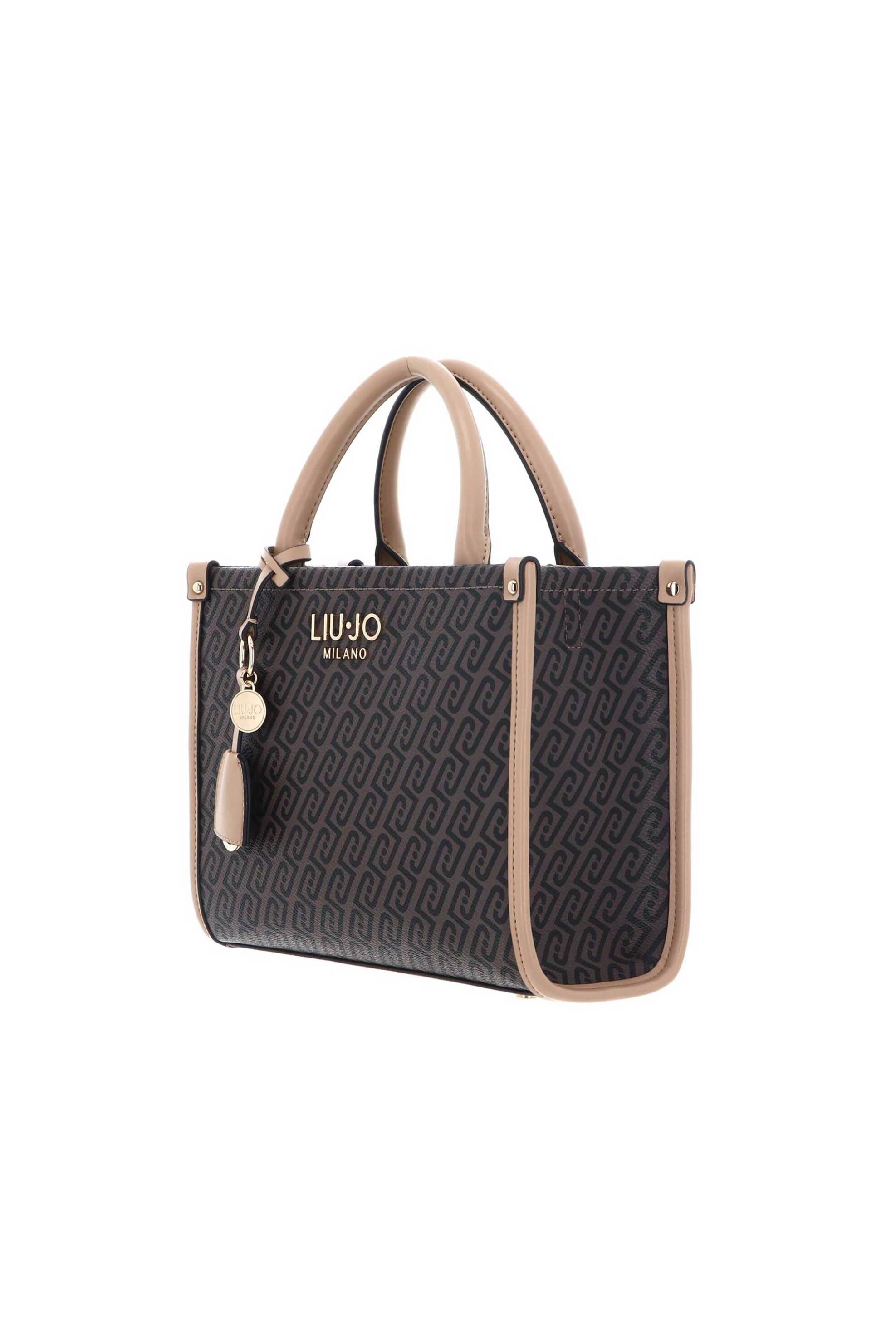 Liu Jo γυναικεία τσάντα tote με λογότυπο και all-over logo print - AA6192E1092 Καφέ