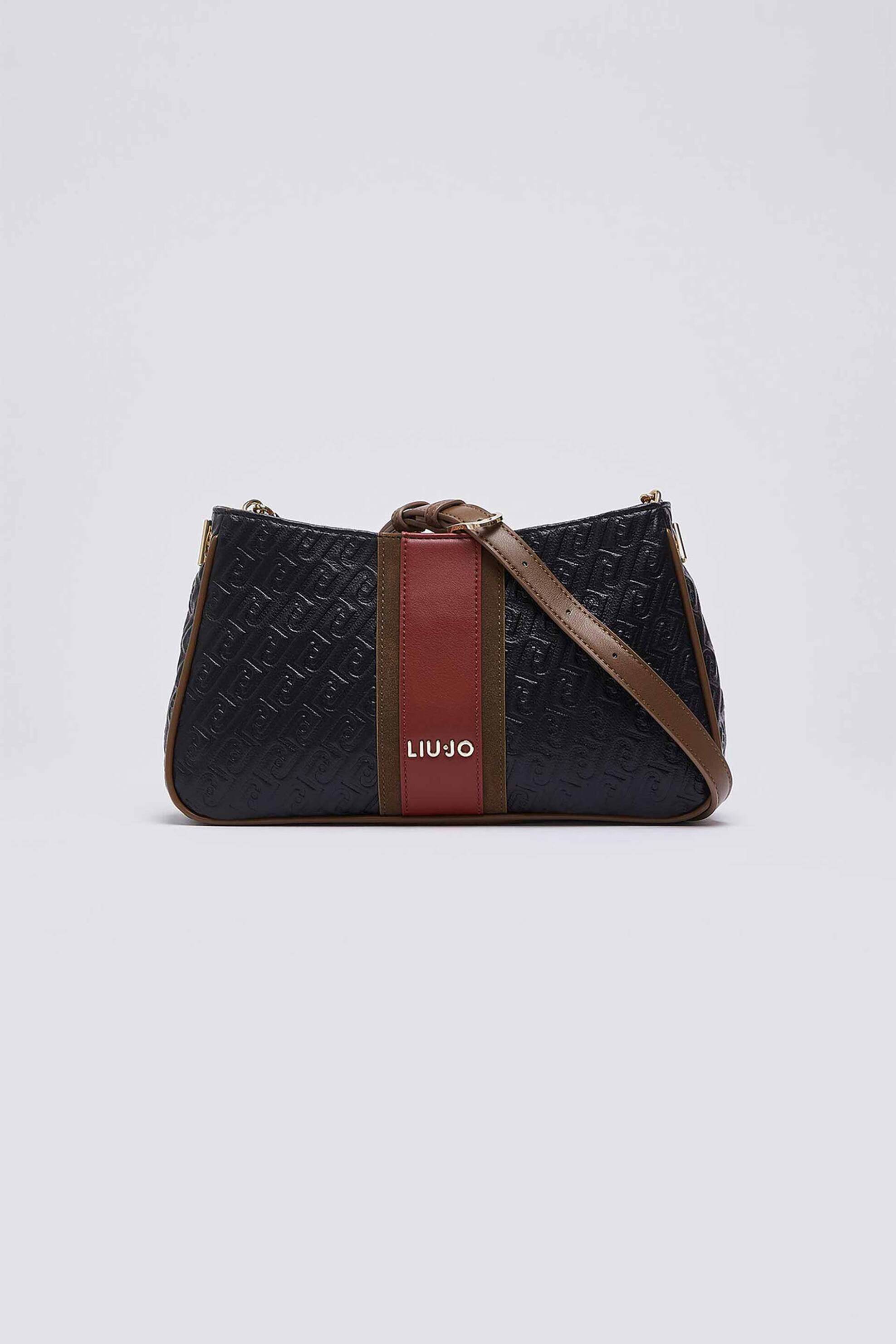 Liu Jo γυναικεία τσάντα crossbody με all-over logo - AF6112E1141 Μαύρο