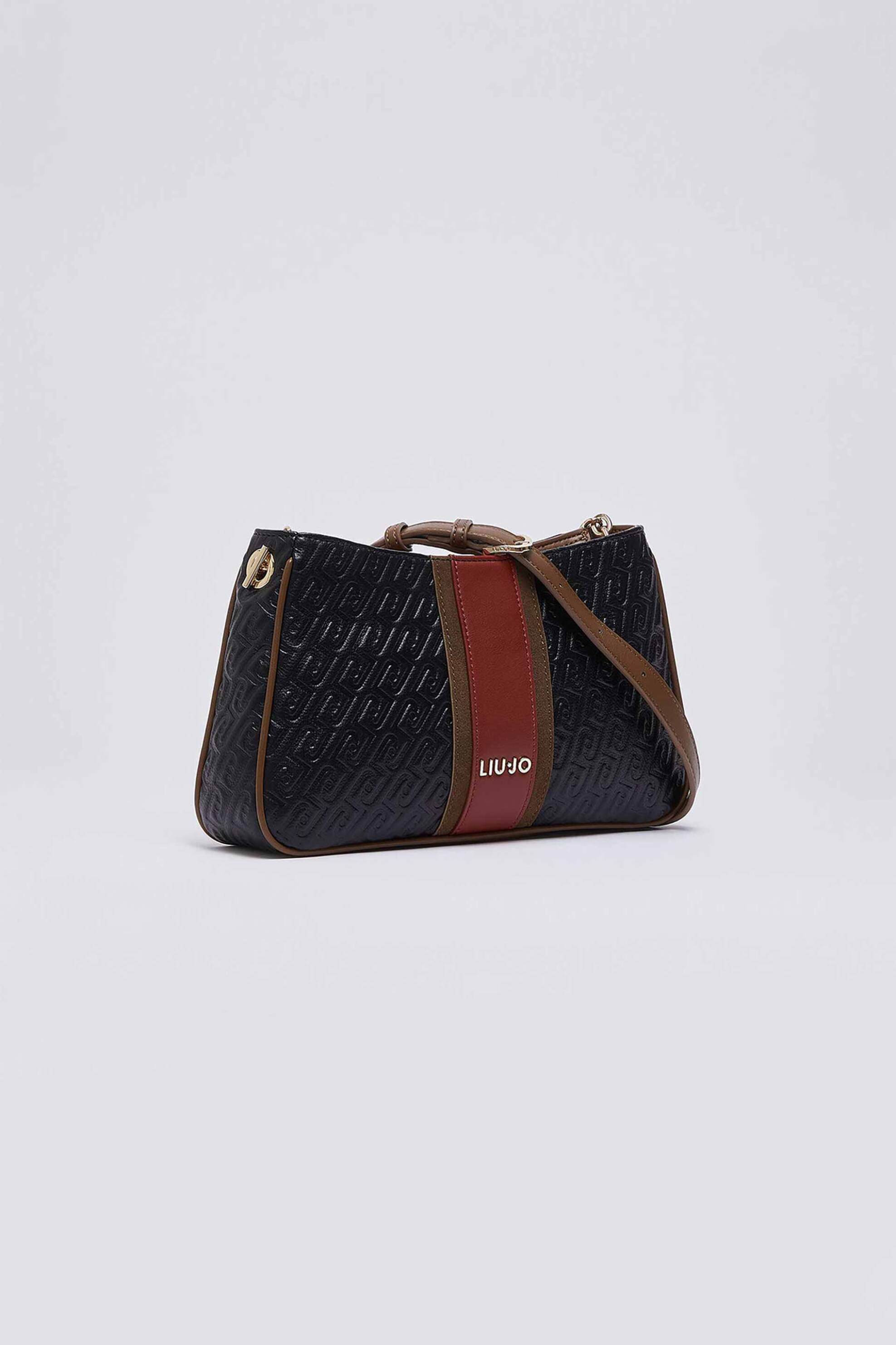 Liu Jo γυναικεία τσάντα crossbody με all-over logo - AF6112E1141 Μαύρο