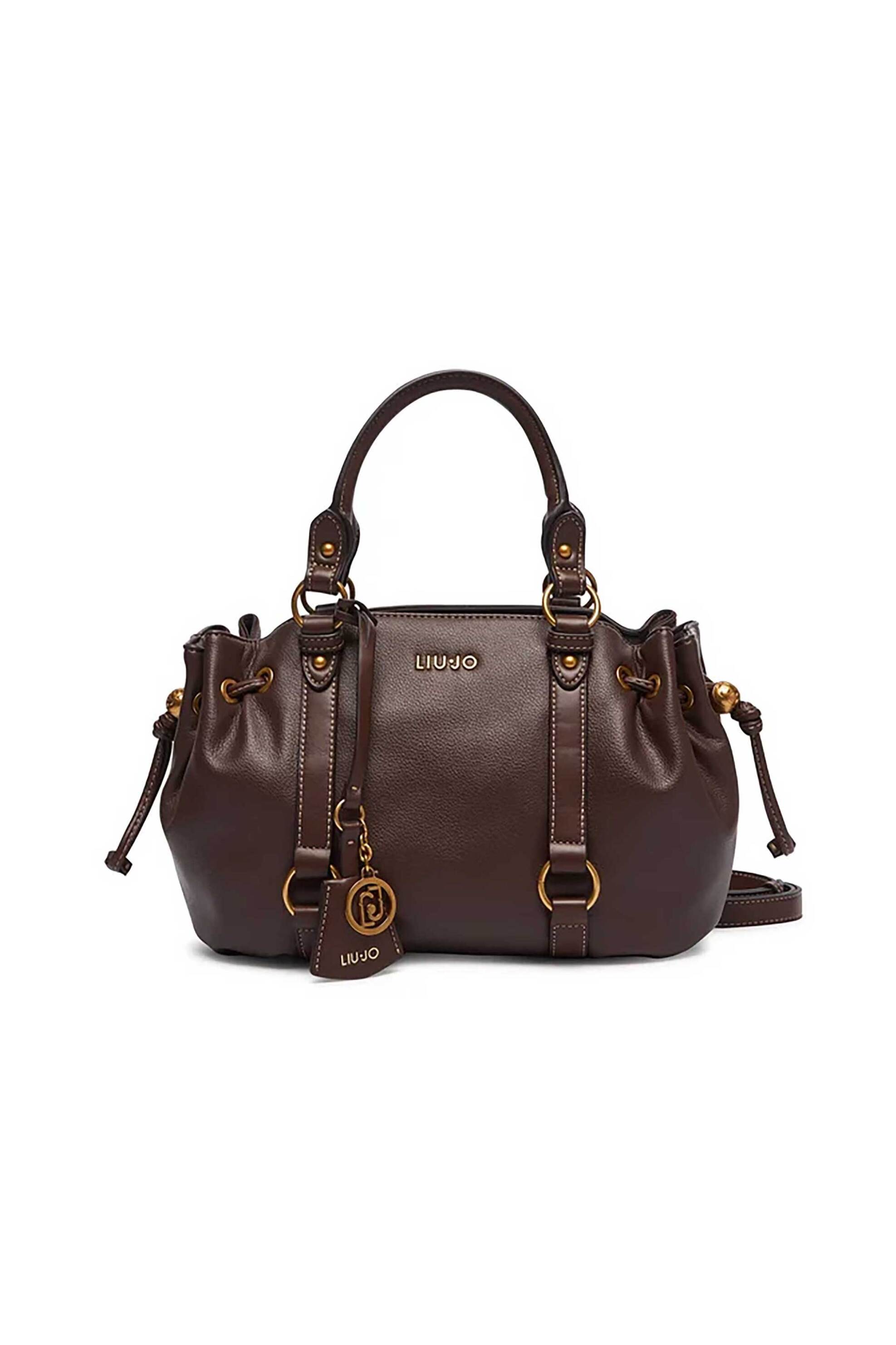 Liu Jo γυναικεία τσάντα χειρός με μεταλλικό λογότυπο - AF6081E1120 Καφέ