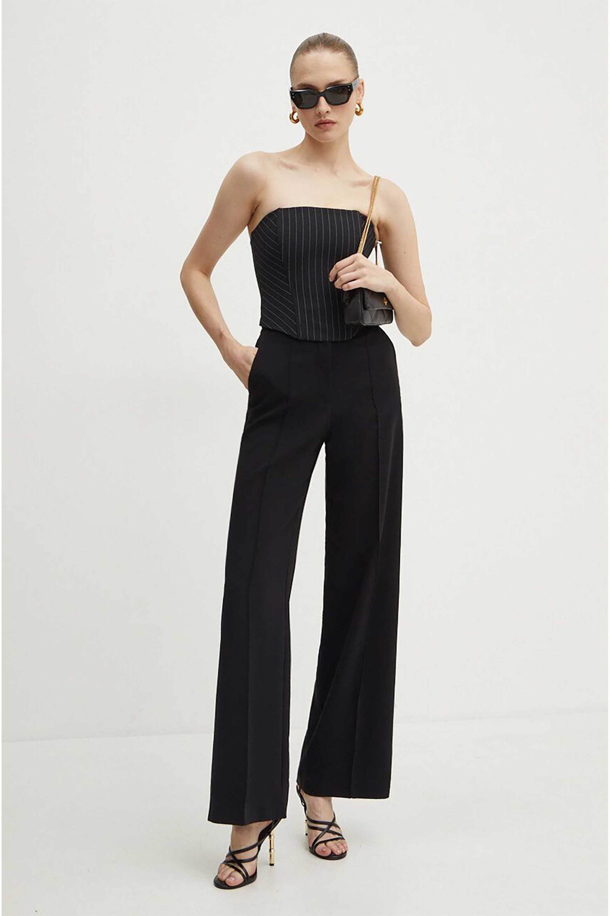 Patrizia Pepe γυναικείο τοπ με ριγέ σχέδιο - 8C0729A457 Μαύρο φωτογραφία